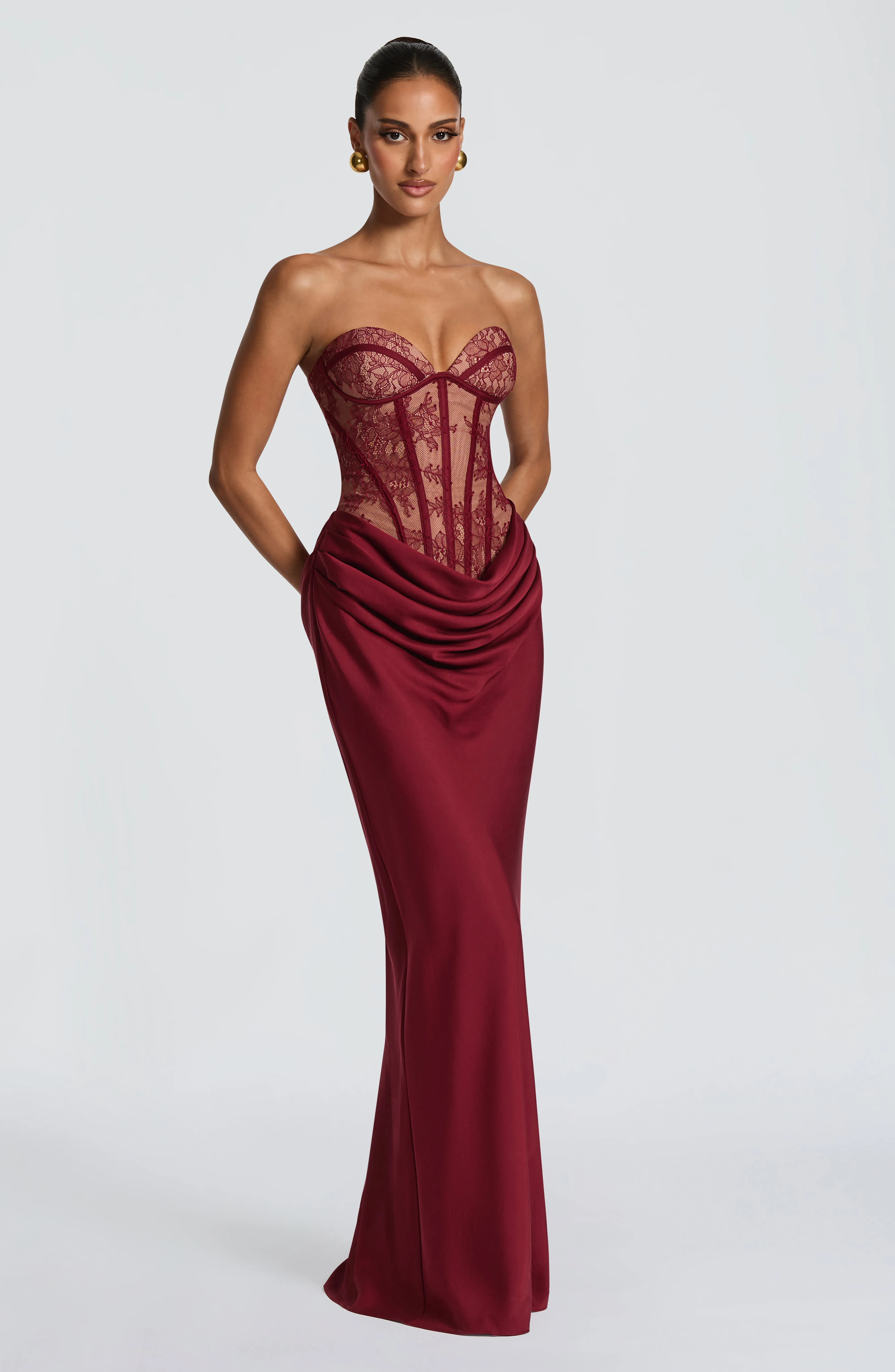 Kathleen Maxi Dress - Burgundy sold by Babyboo Fashion product image thumbnail 5