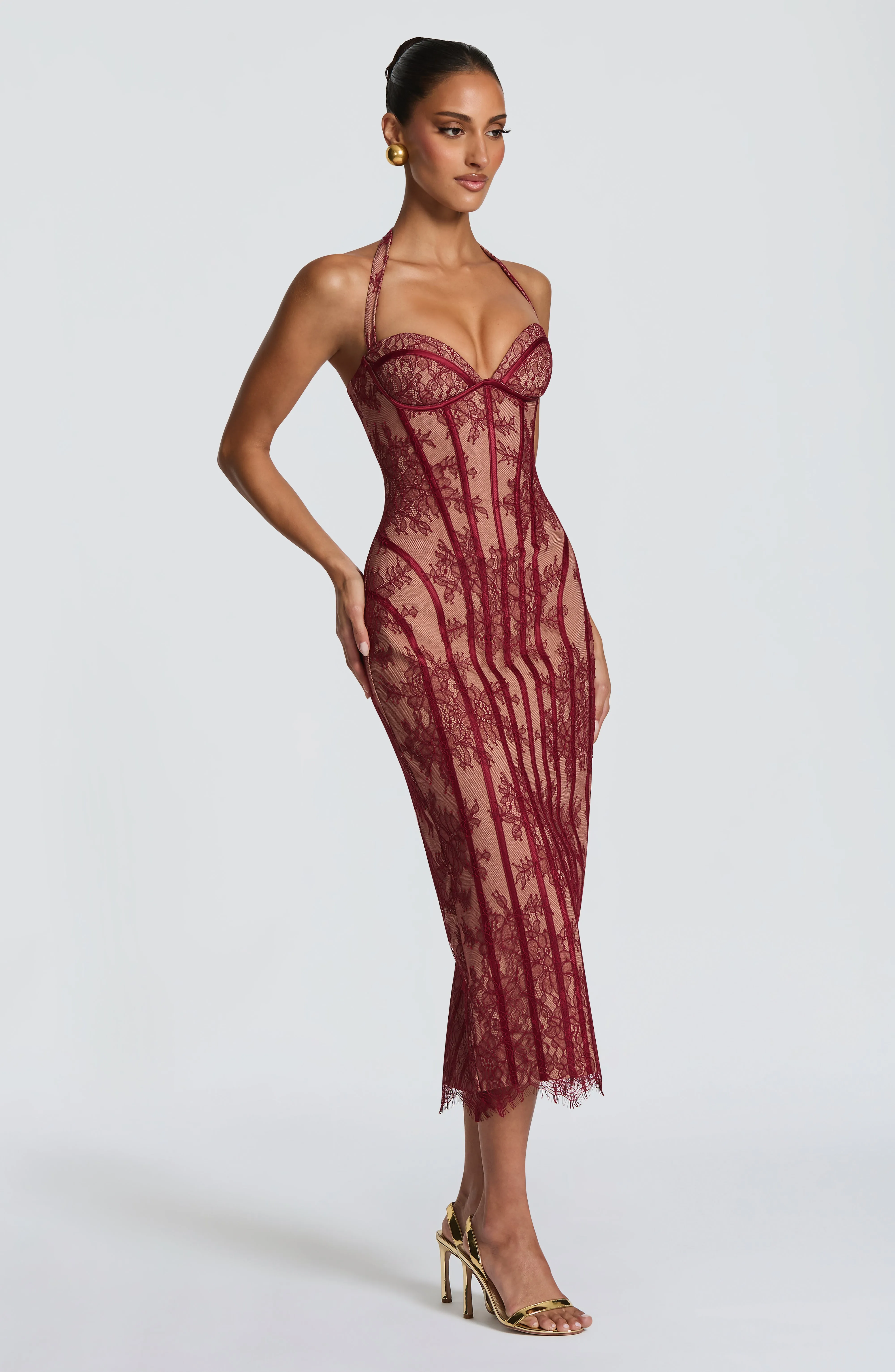 Rona Midi Dress - Burgundy sold by Babyboo Fashion product image thumbnail 3