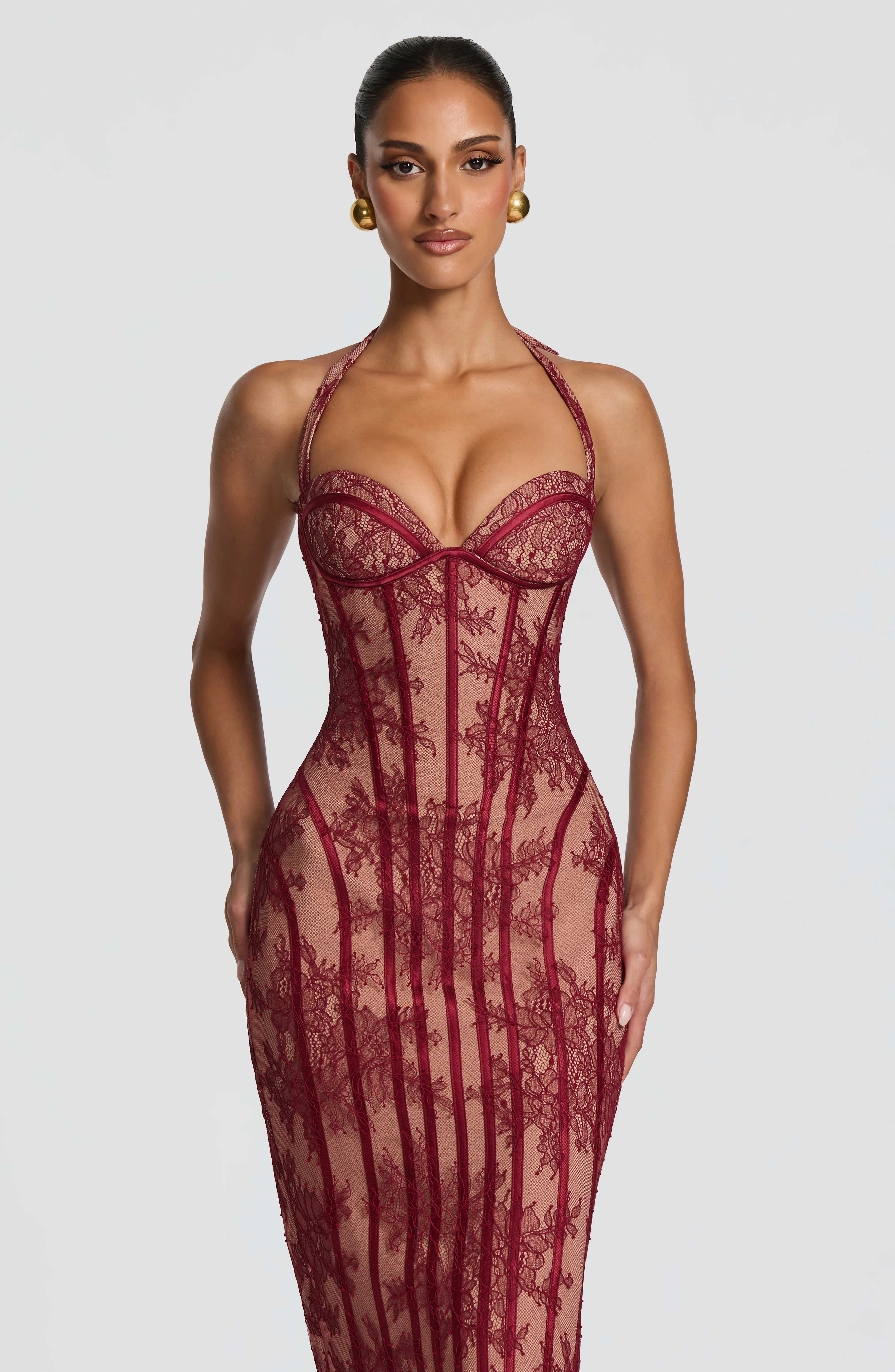 Rona Midi Dress - Burgundy sold by Babyboo Fashion product image thumbnail 5