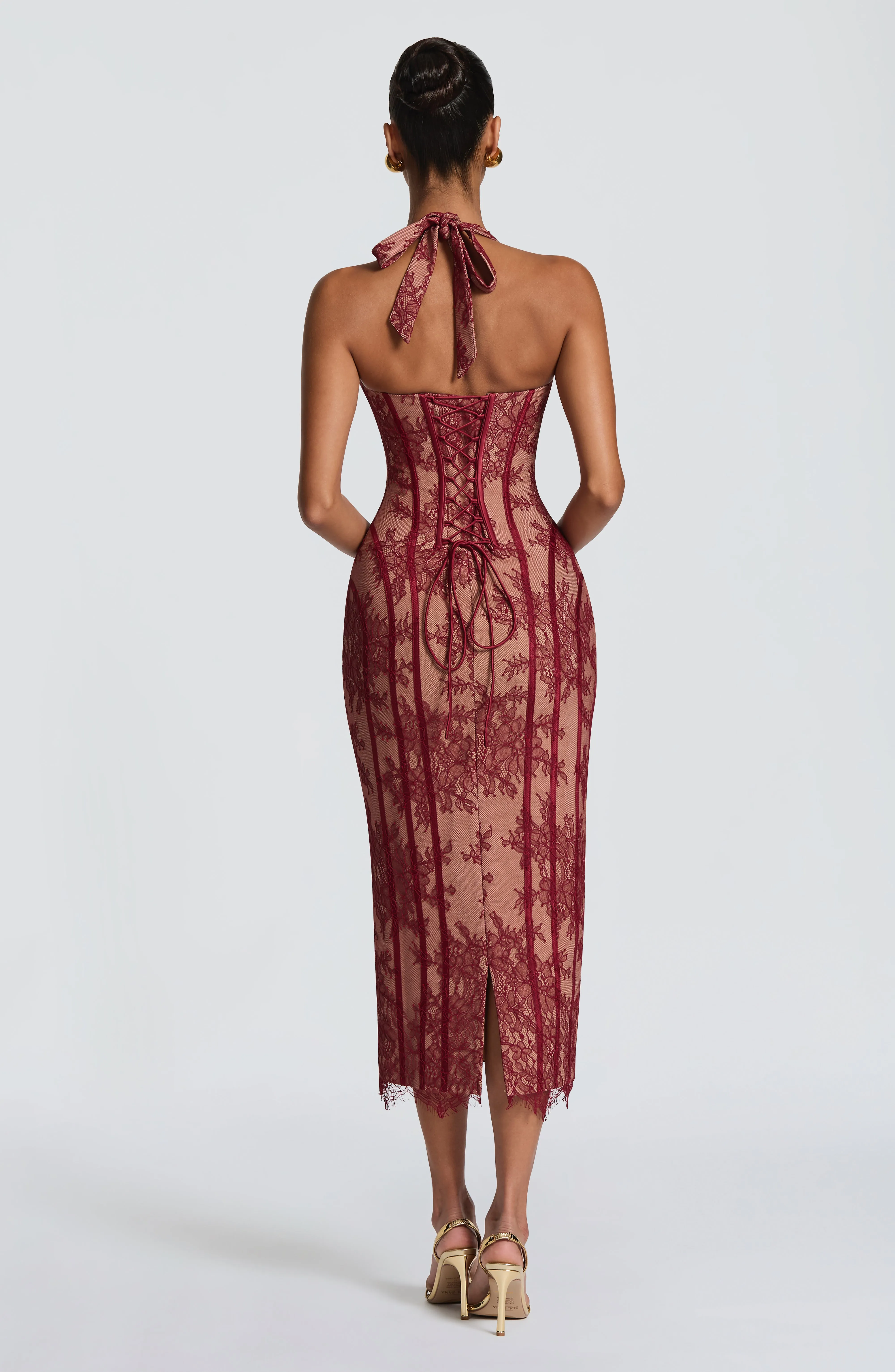 Rona Midi Dress - Burgundy sold by Babyboo Fashion product image thumbnail 2