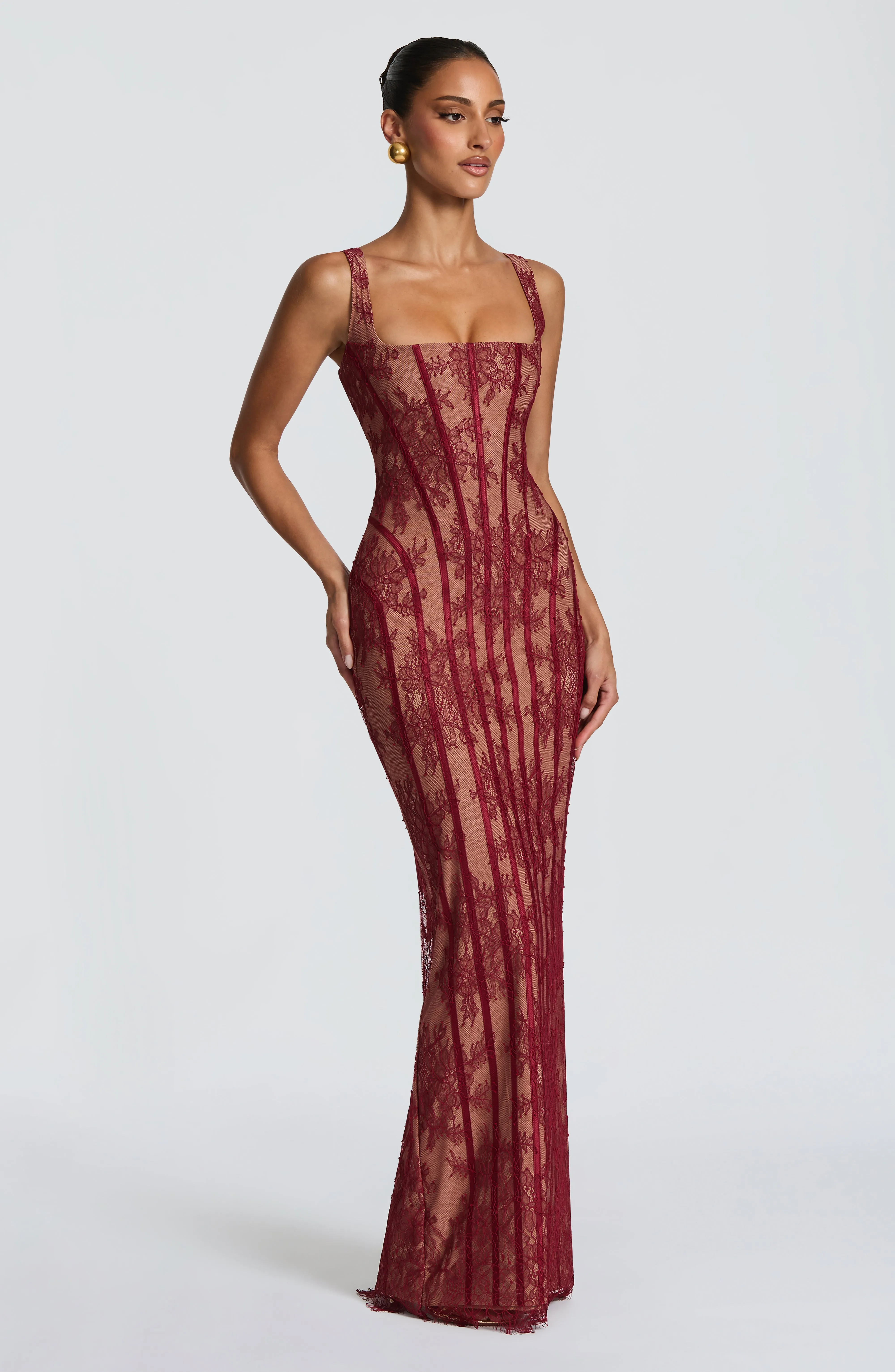 Polina Maxi Dress - Burgundy sold by Babyboo Fashion product image thumbnail 3