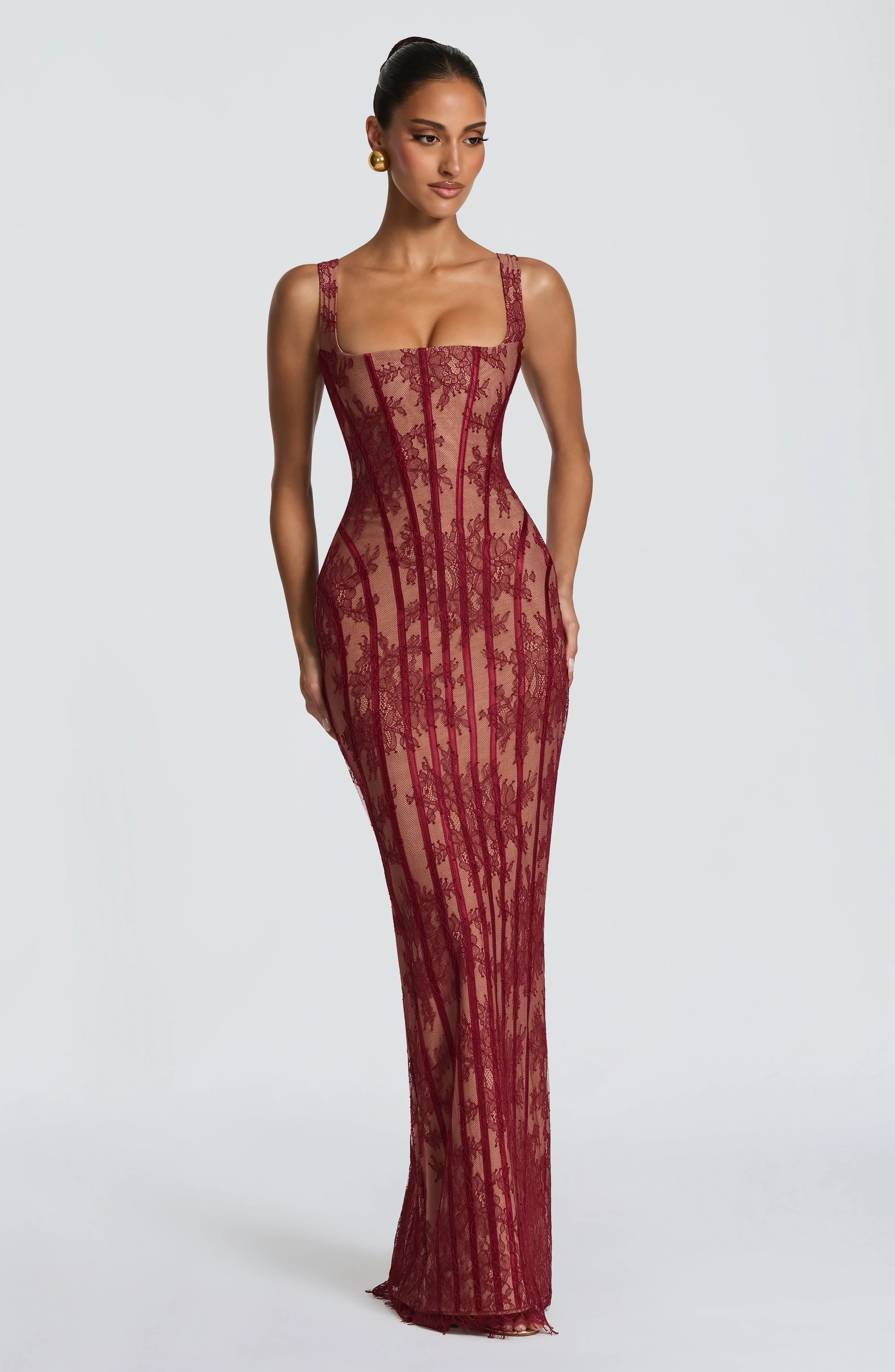 Polina Maxi Dress - Burgundy sold by Babyboo Fashion
