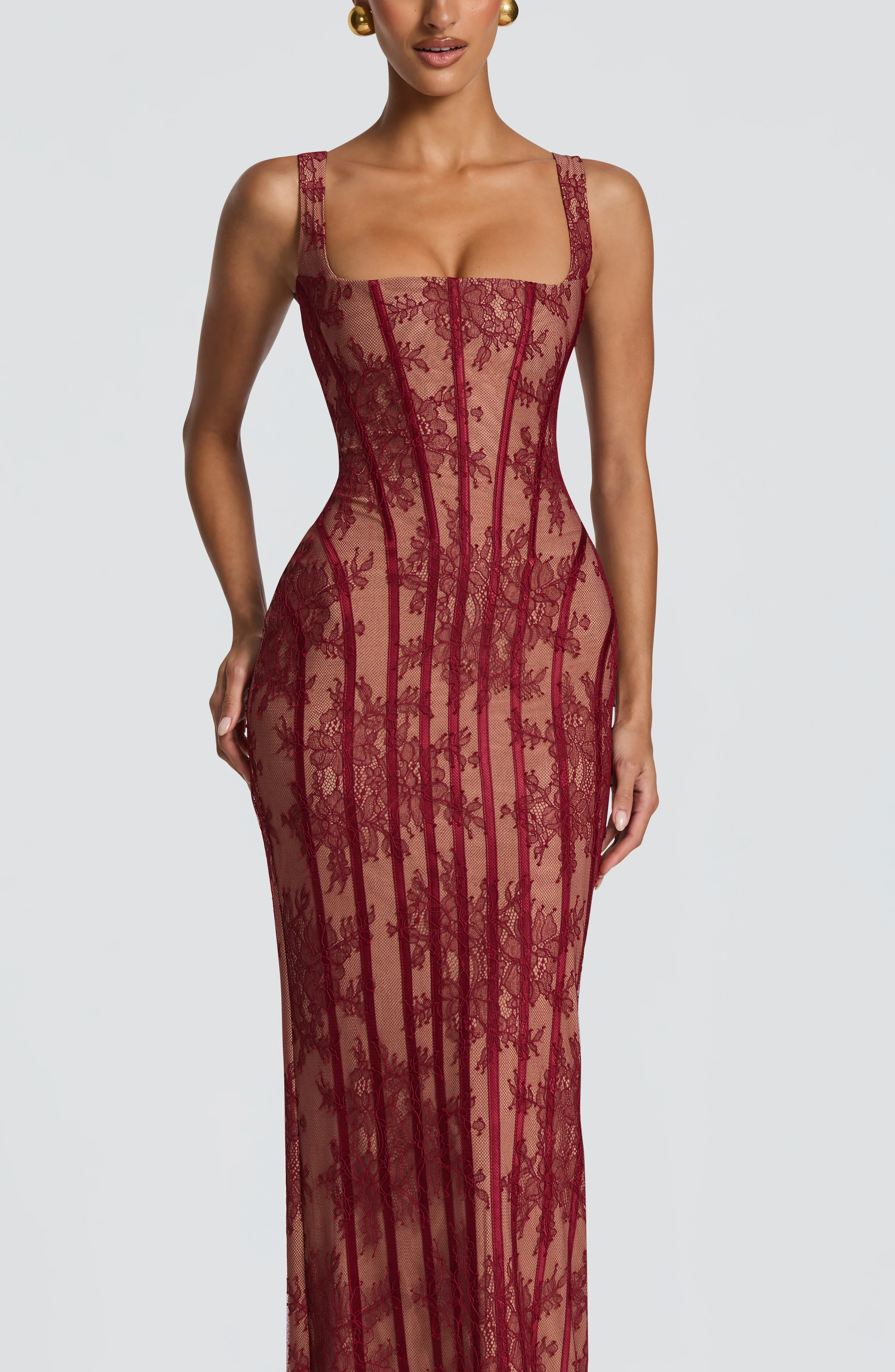 Polina Maxi Dress - Burgundy sold by Babyboo Fashion product image thumbnail 5