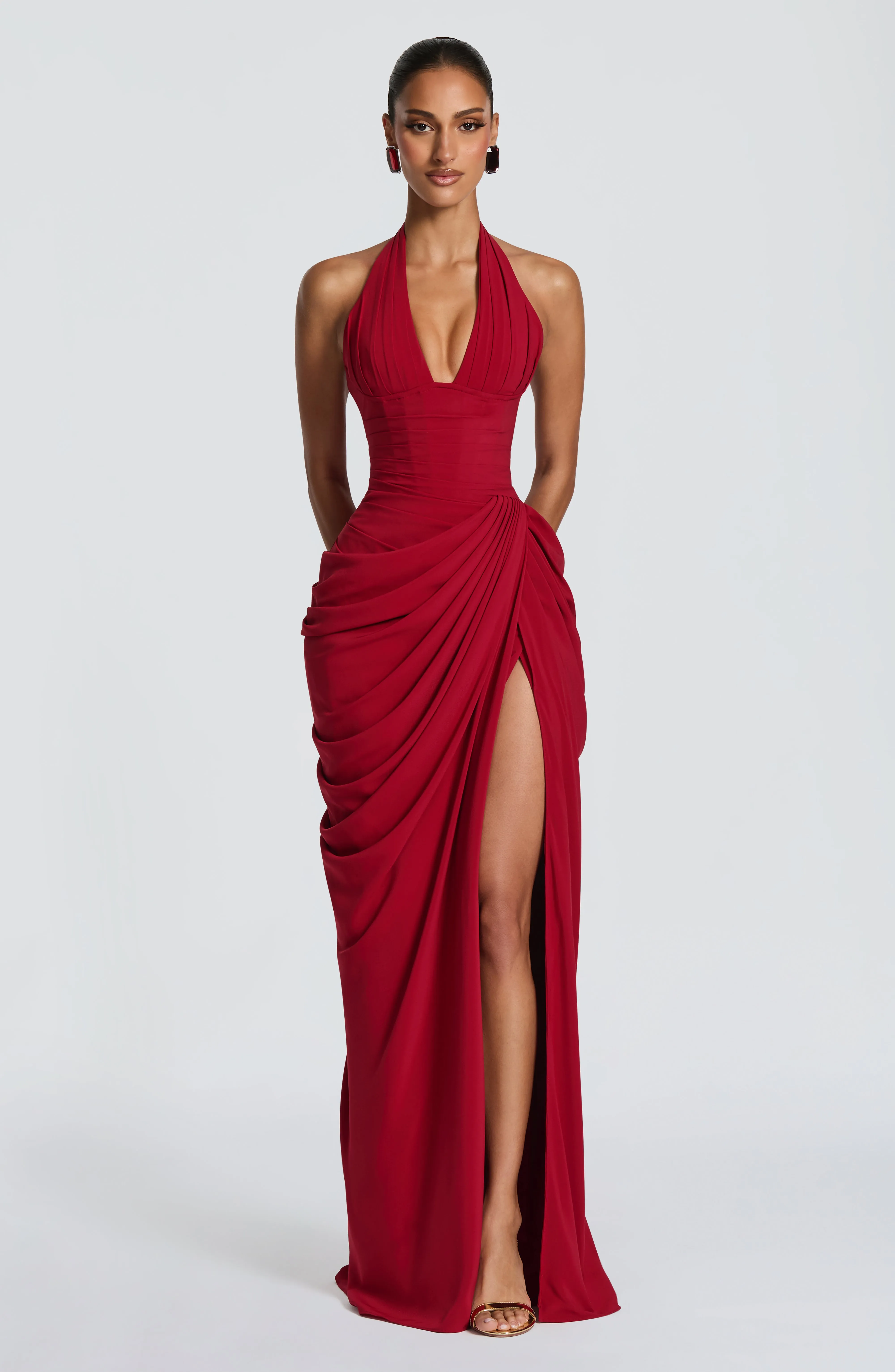 Minette Maxi Dress - Deep Red sold by Babyboo Fashion