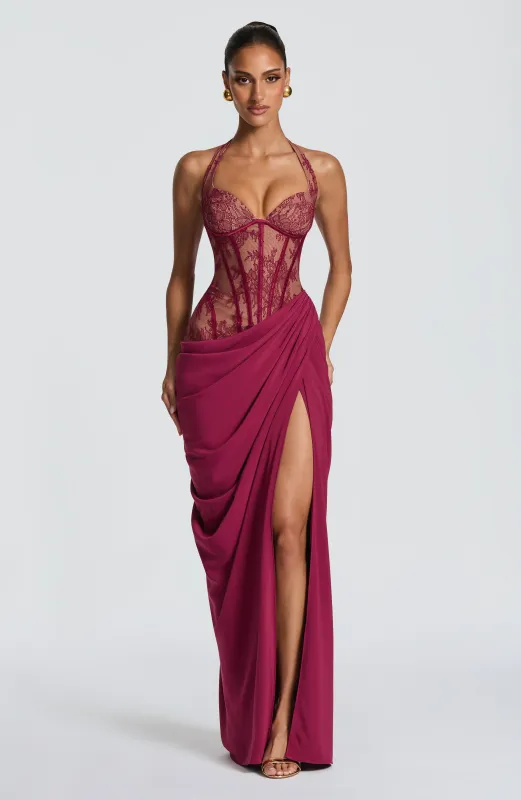 Bonita Maxi Dress - Mulberry made by Babyboo Fashion