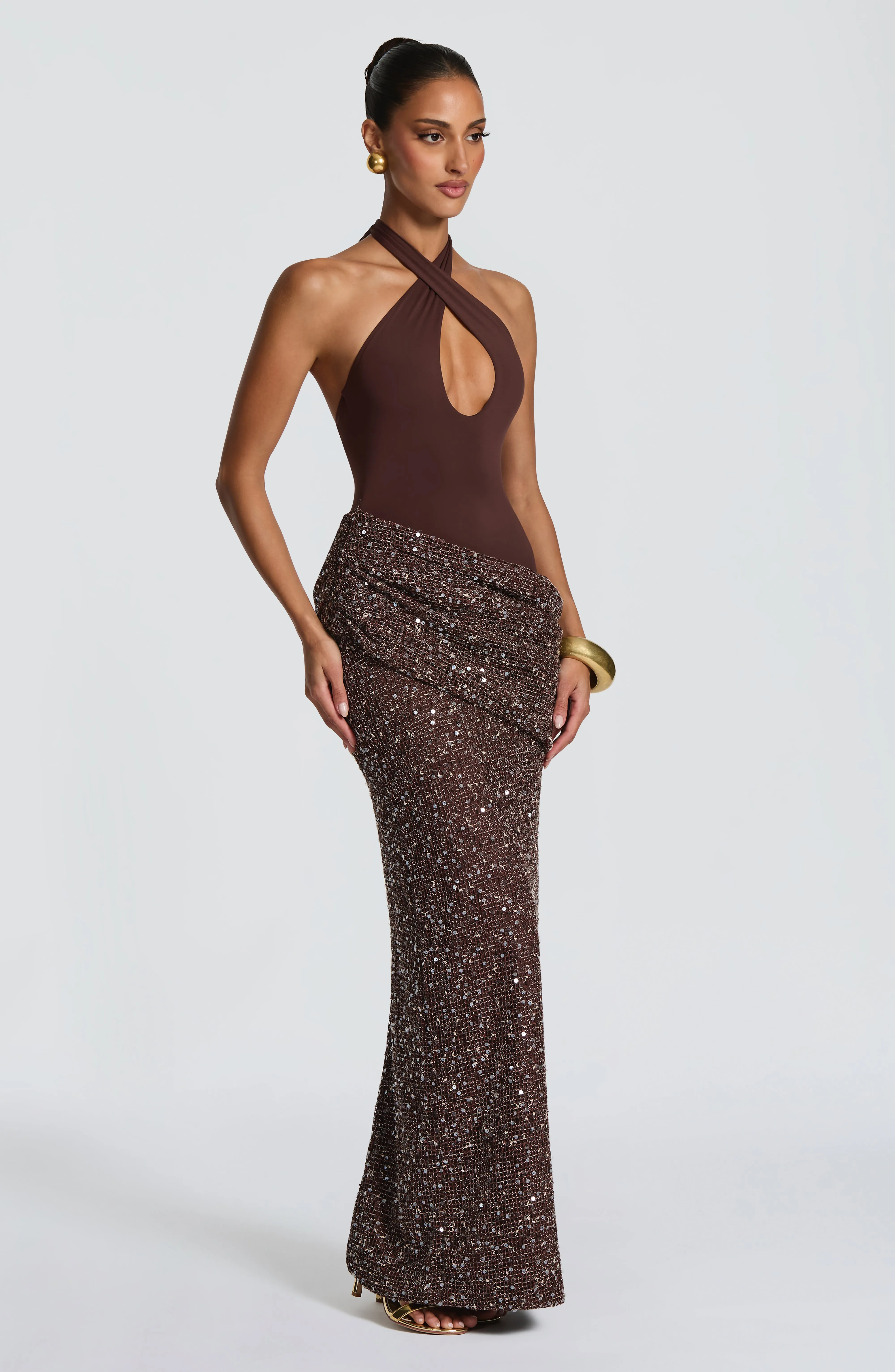 Solea Maxi Dress - Plum Brown sold by Babyboo Fashion product image thumbnail 3