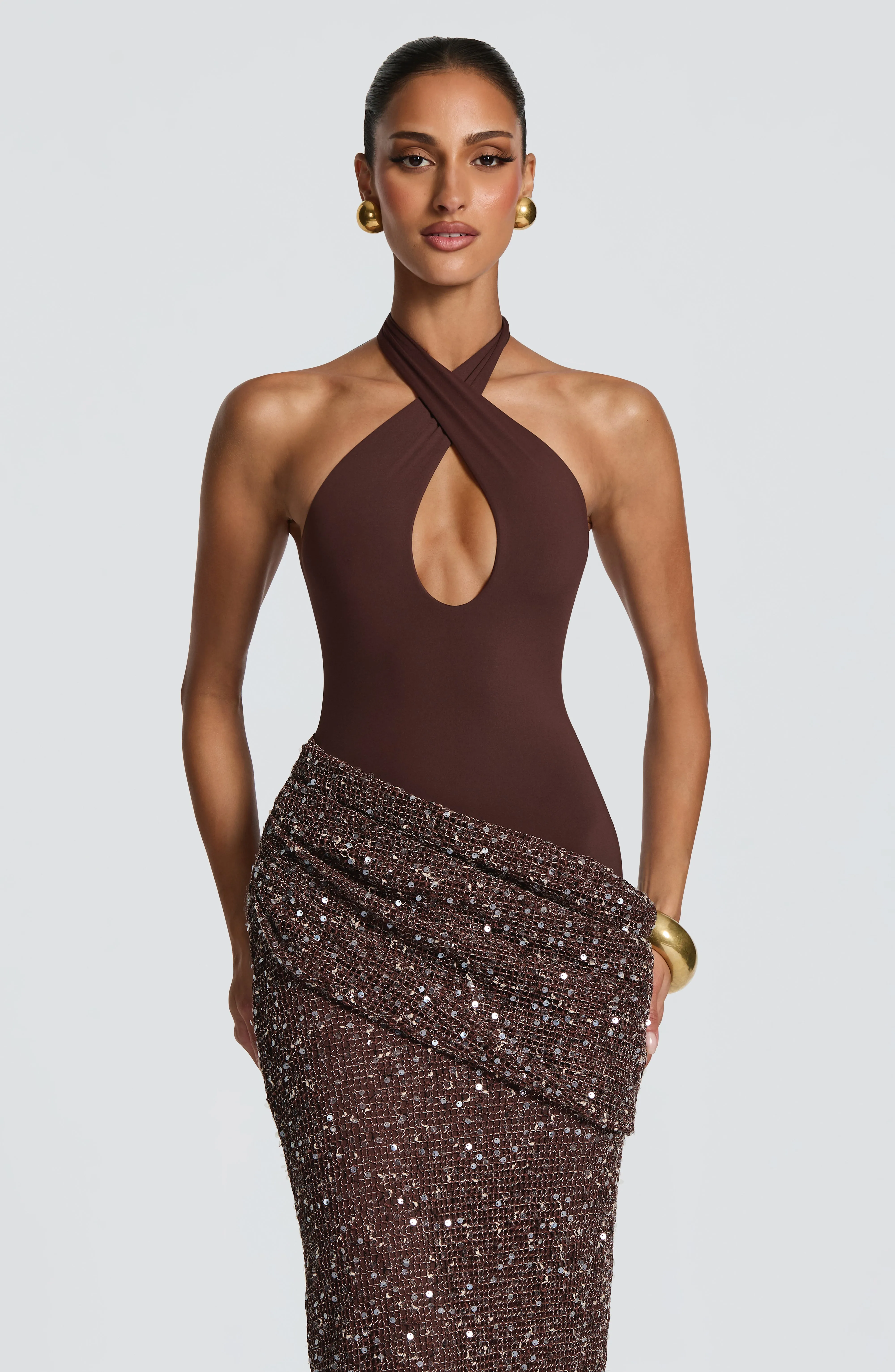 Solea Maxi Dress - Plum Brown sold by Babyboo Fashion product image thumbnail 5