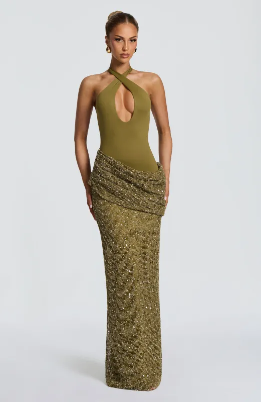 Solea Maxi Dress - Deep Olive made by LF