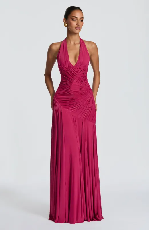Cova Maxi Dress - Raspberry made by Babyboo Fashion