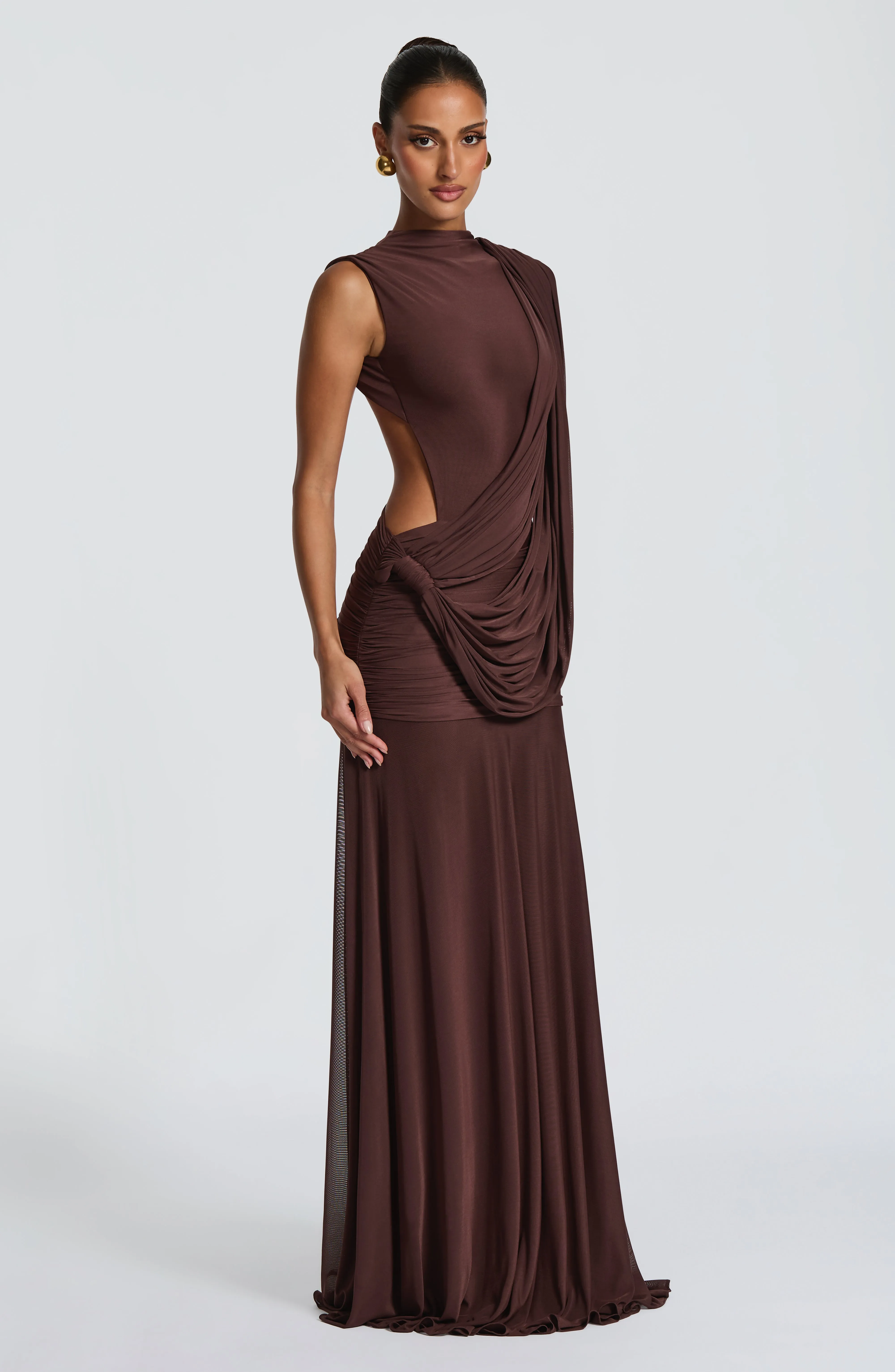 Mireya Maxi Dress - Plum Brown sold by Babyboo Fashion product image thumbnail 3