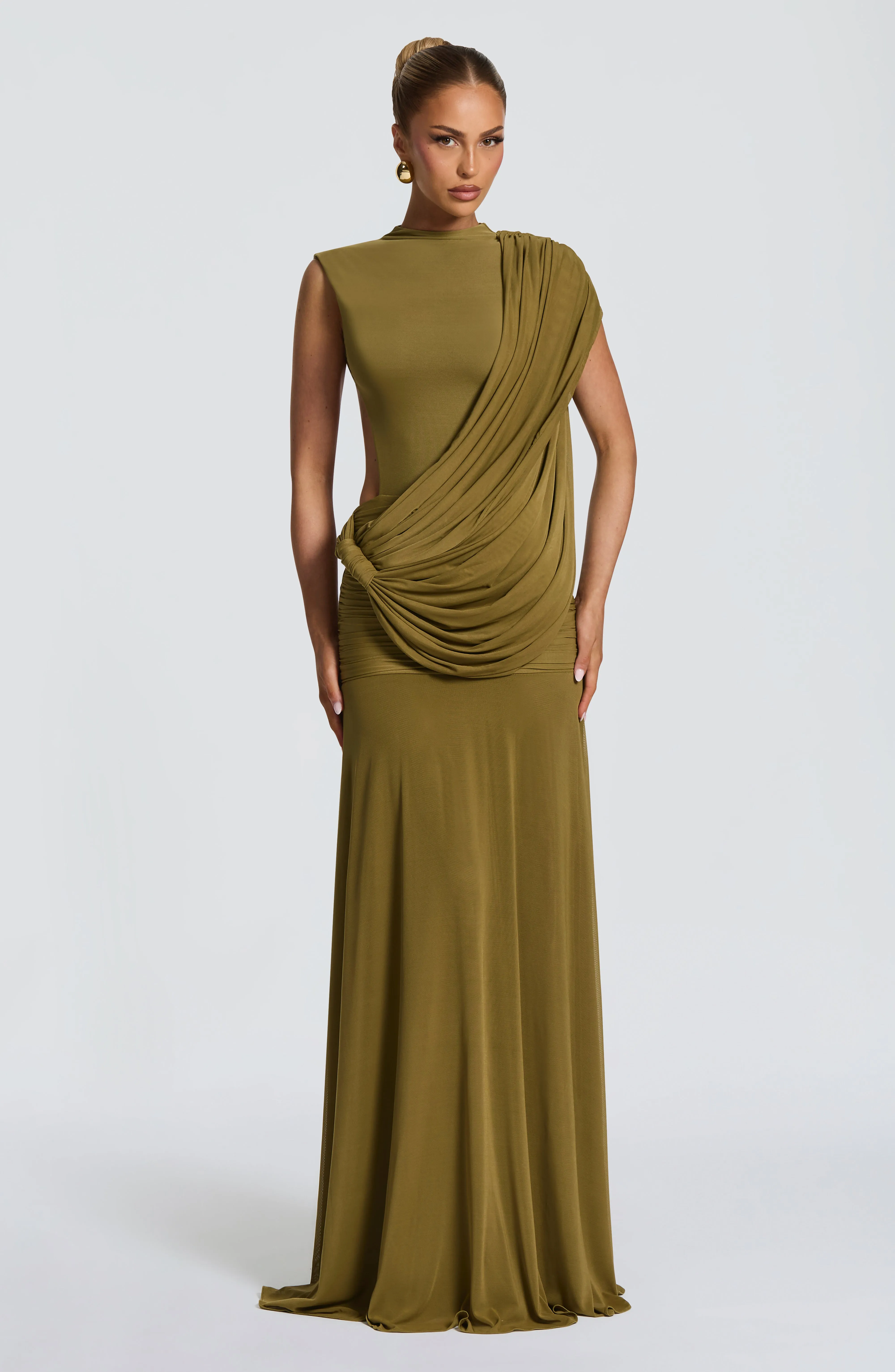 Mireya Maxi Dress - Deep Olive sold by Babyboo Fashion