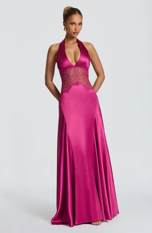 Virella Maxi Dress - Fuchsia made by Babyboo Fashion