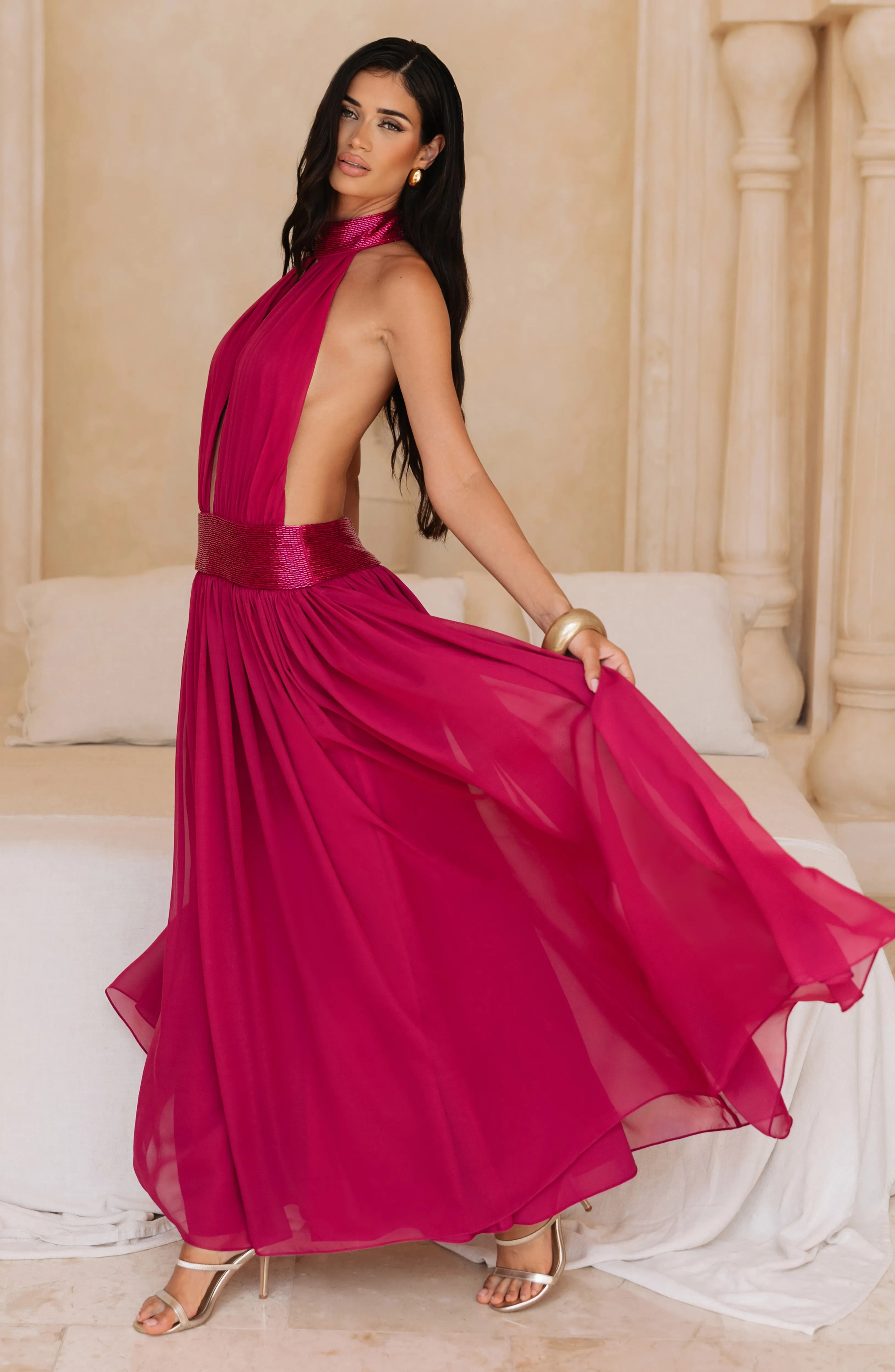 Rosalina Maxi Dress - Raspberry sold by Babyboo Fashion product image thumbnail 2