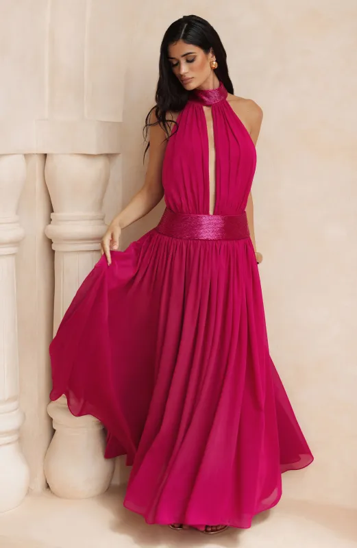 Rosalina Maxi Dress - Raspberry made by Babyboo Fashion