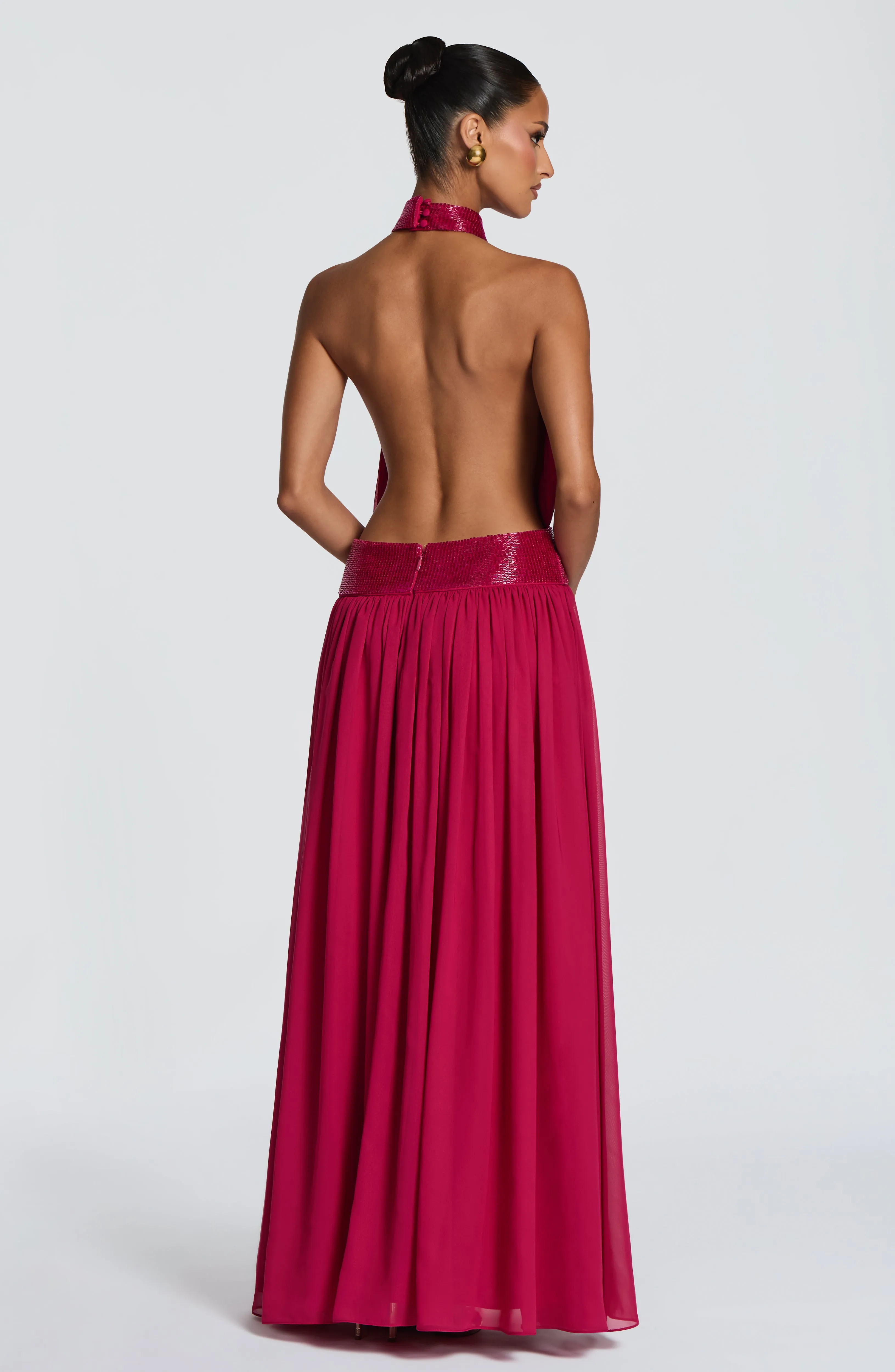 Rosalina Maxi Dress - Raspberry sold by Babyboo Fashion product image thumbnail 3