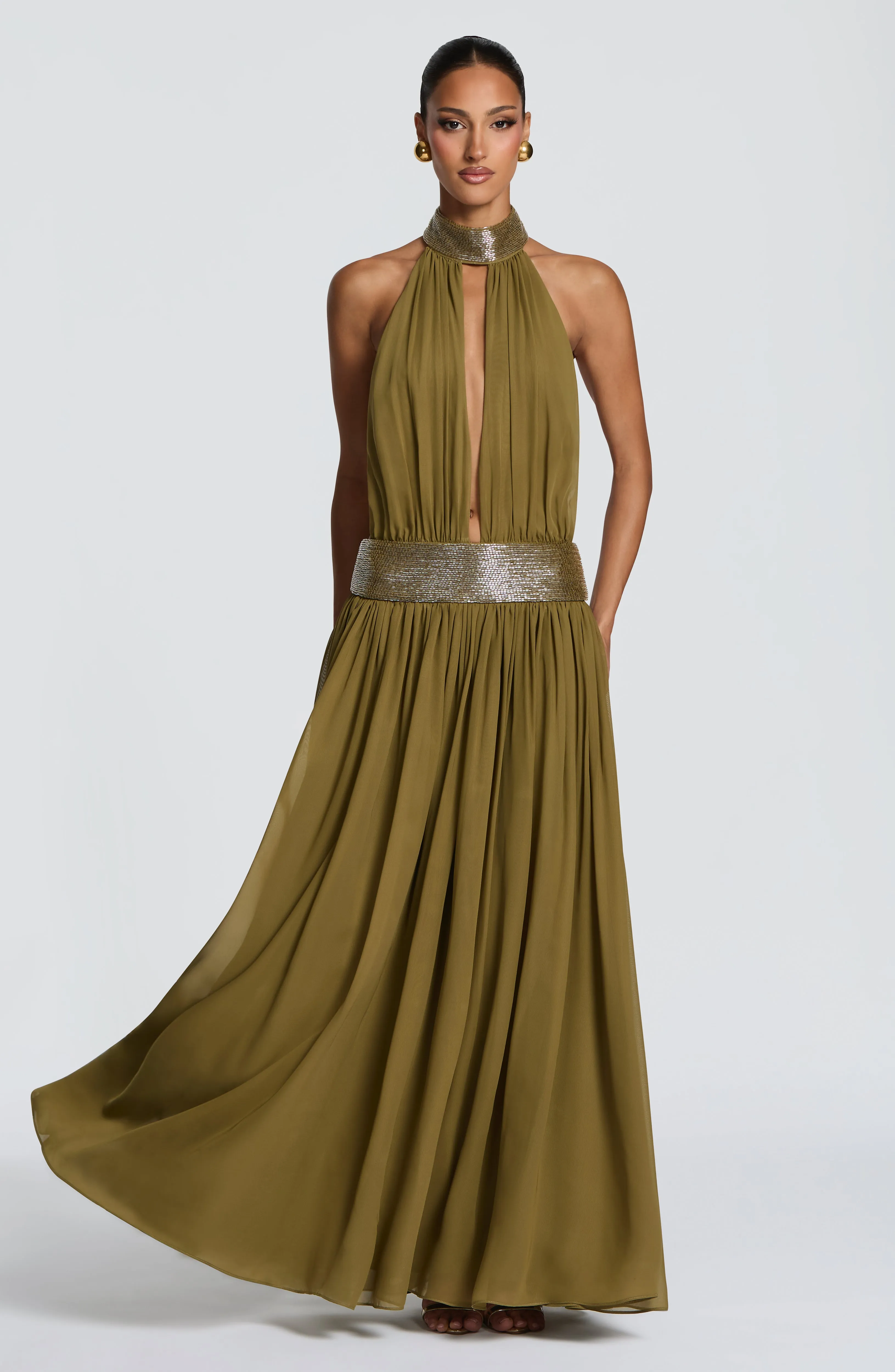 Rosalina Maxi Dress - Deep Olive sold by Babyboo Fashion product image thumbnail 4