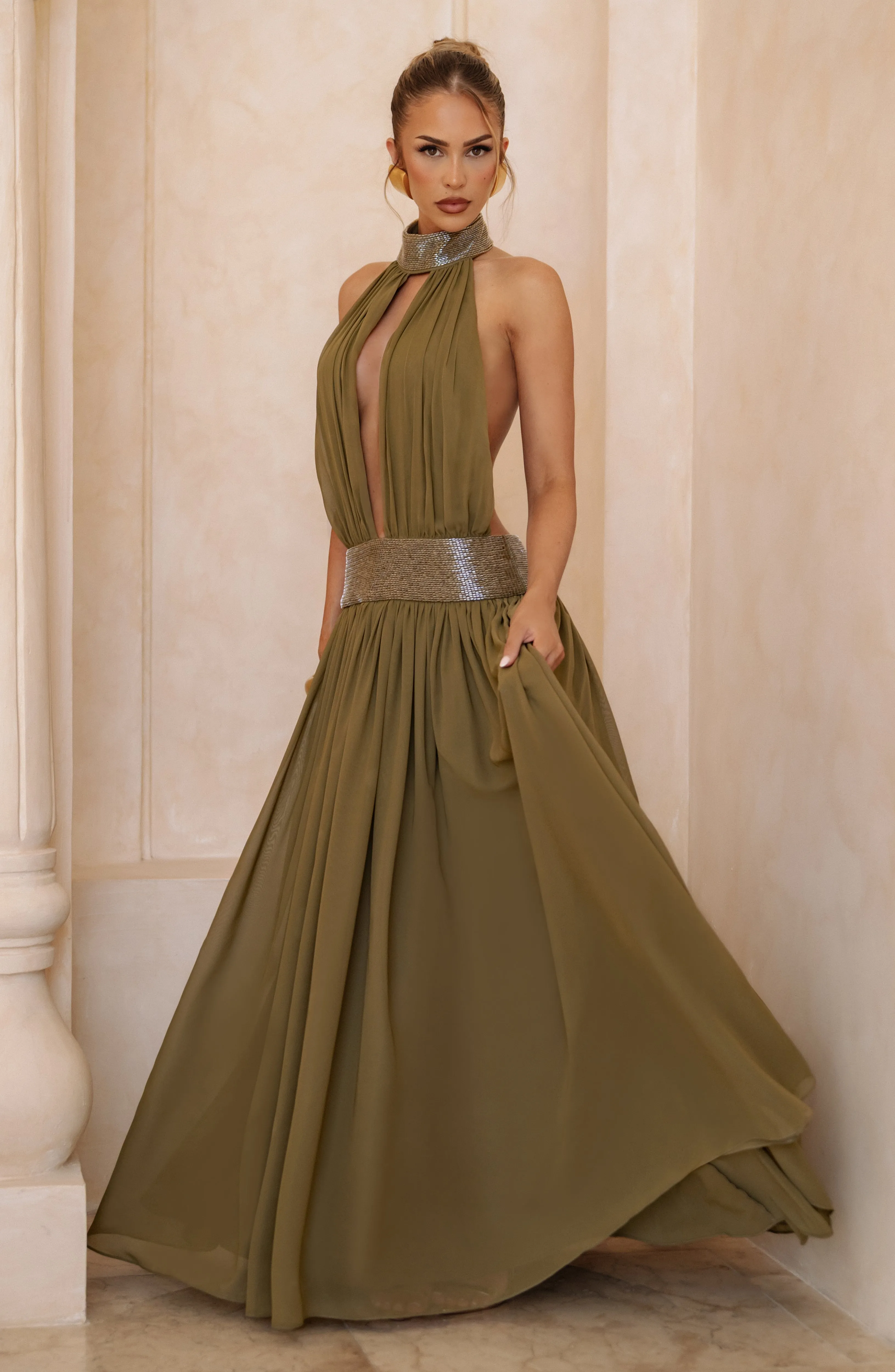 Rosalina Maxi Dress - Deep Olive sold by Babyboo Fashion product image thumbnail 2