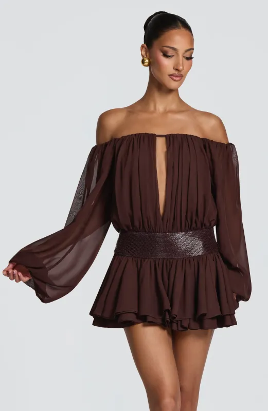 Deja Playsuit - Plum Brown made by Babyboo Fashion