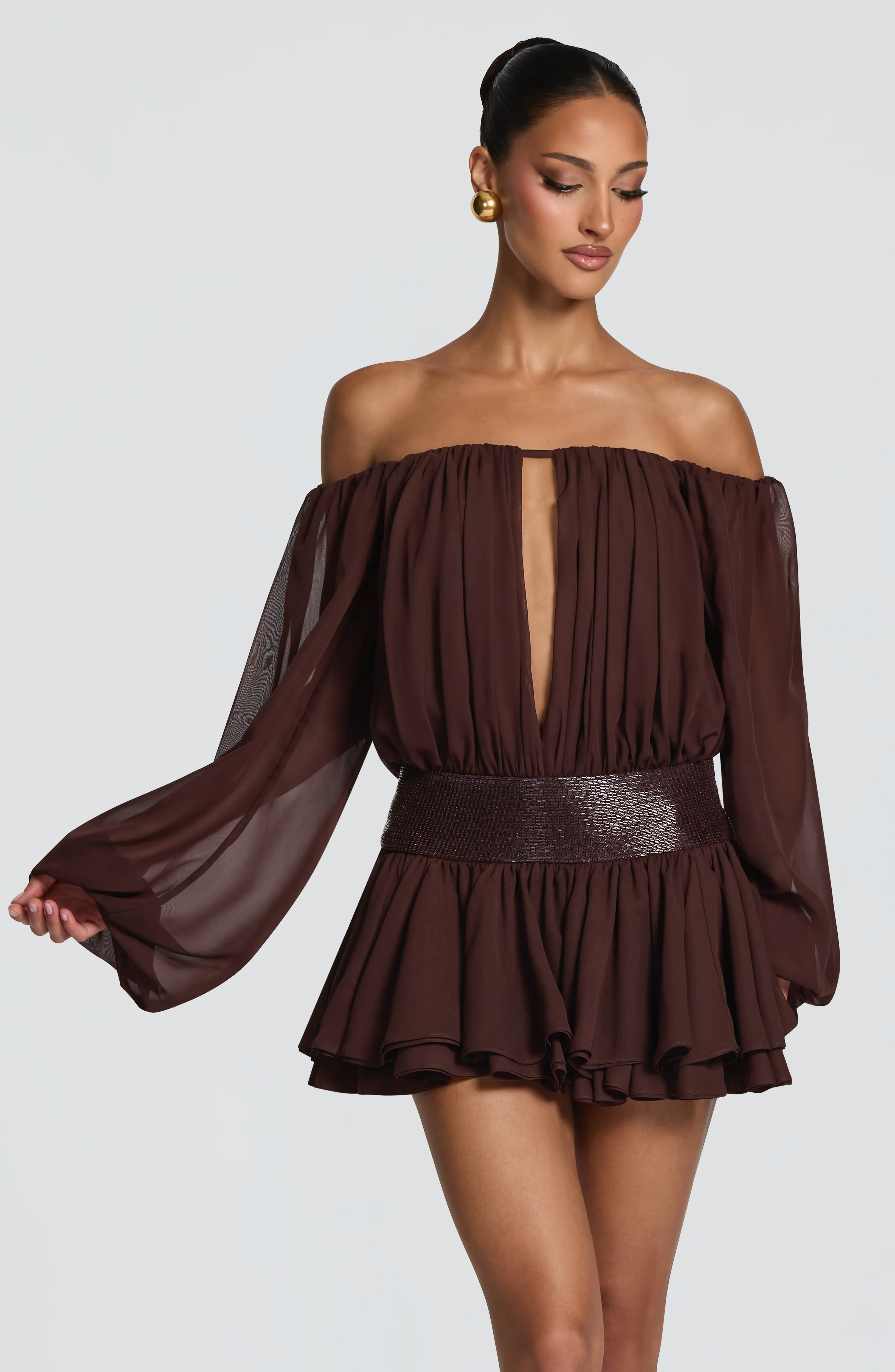 Deja Playsuit - Plum Brown sold by Babyboo Fashion