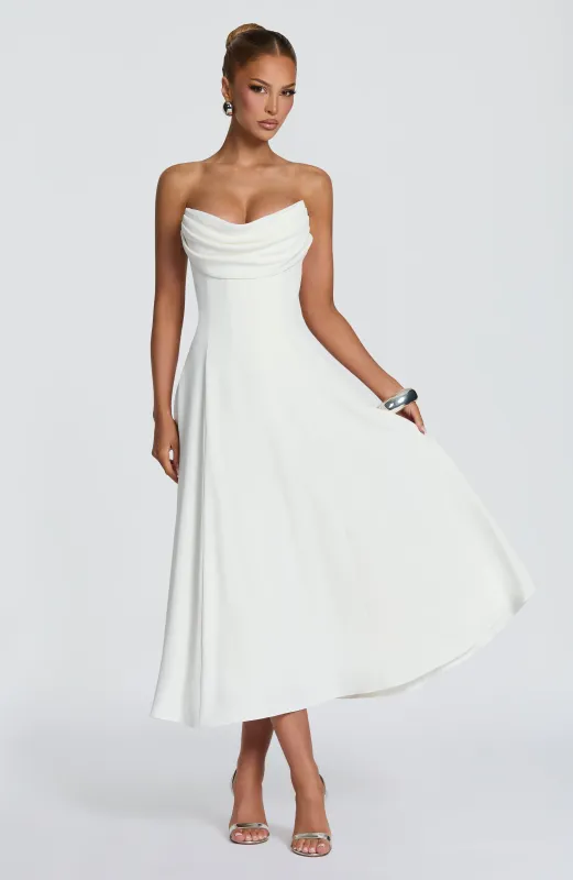 Marlowe Midi Dress - Ivory made by Babyboo Fashion