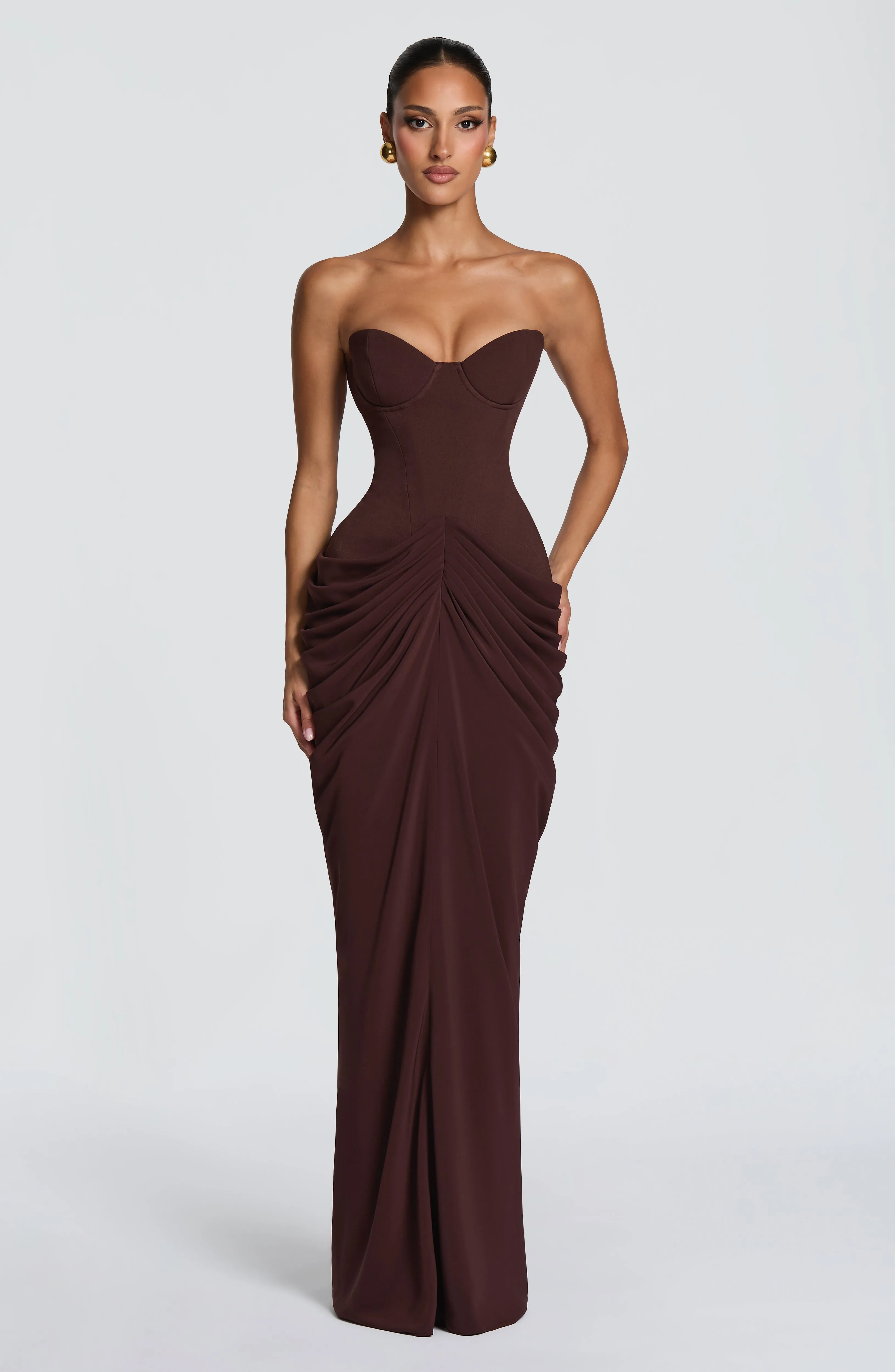 Chiara Maxi Dress - Plum Brown sold by Babyboo Fashion product image thumbnail 4