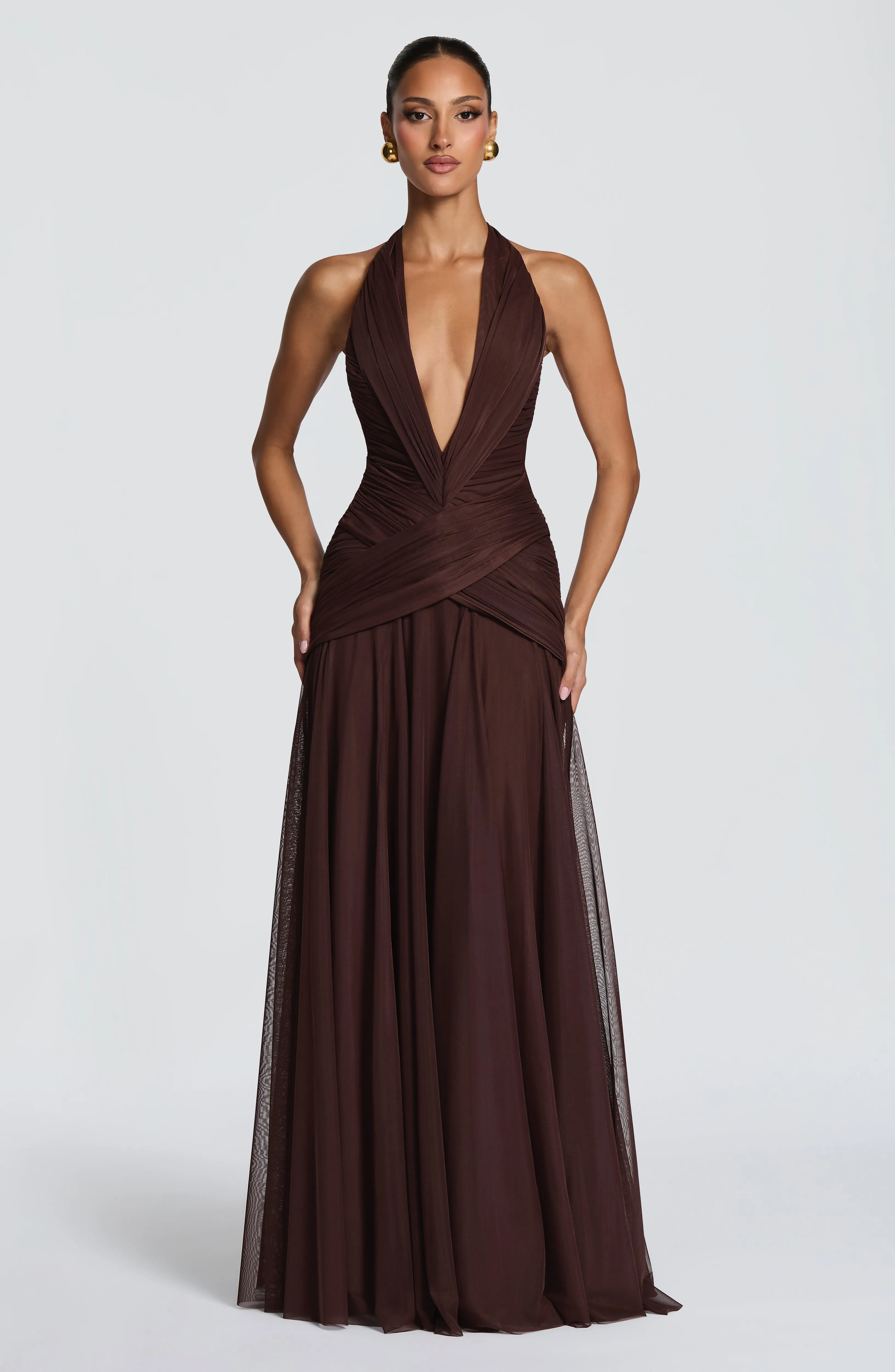 Cleo Maxi Dress - Plum Brown sold by Babyboo Fashion product image thumbnail 5