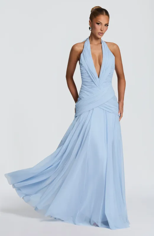 Cleo Maxi Dress - Glacier Blue made by Babyboo Fashion