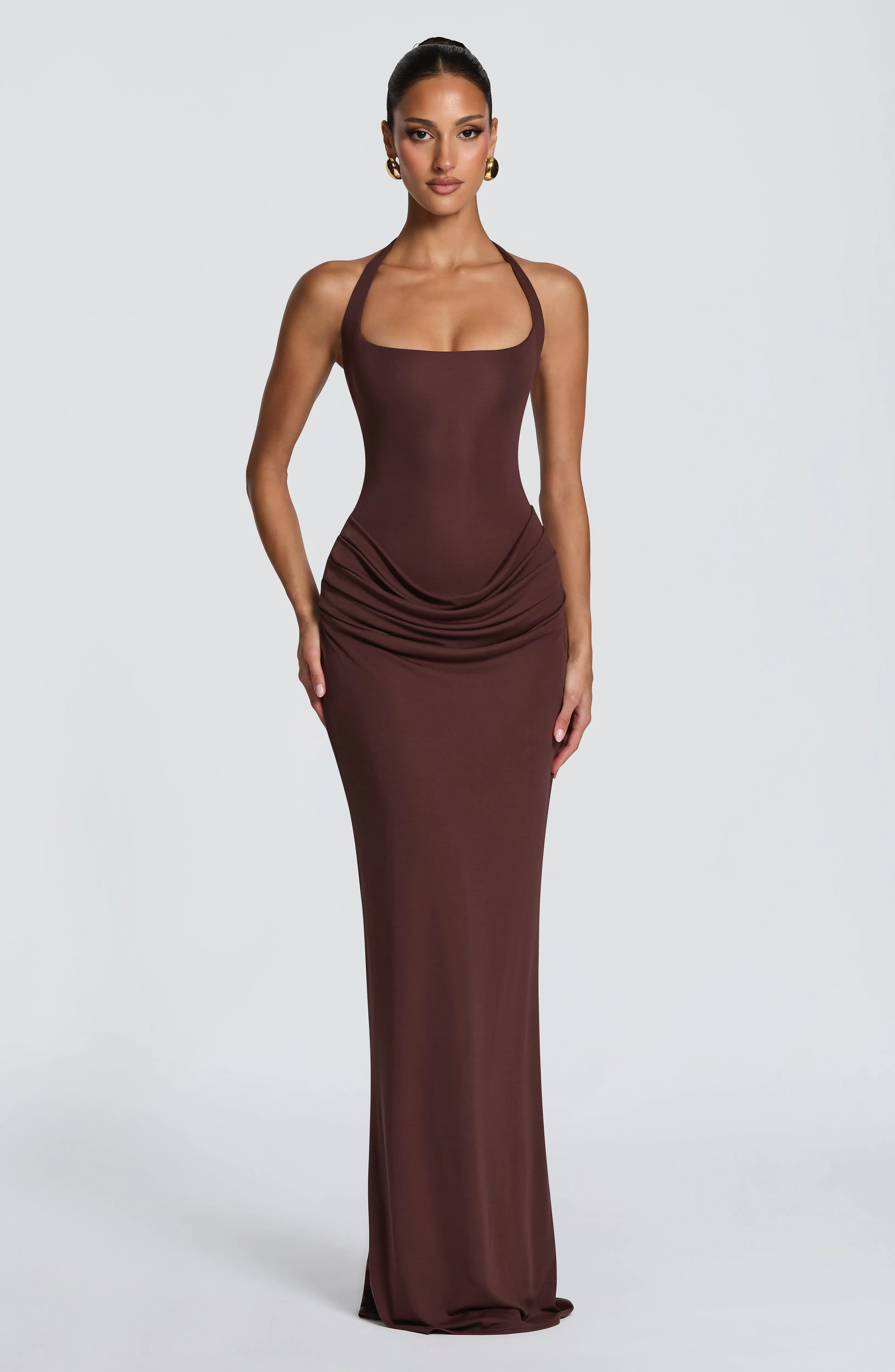 Sharona Maxi Dress - Plum Brown sold by Babyboo Fashion product image thumbnail 3