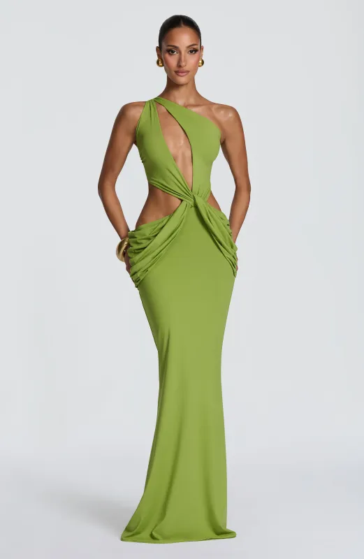 Onyx Maxi Dress - Olive made by Babyboo Fashion