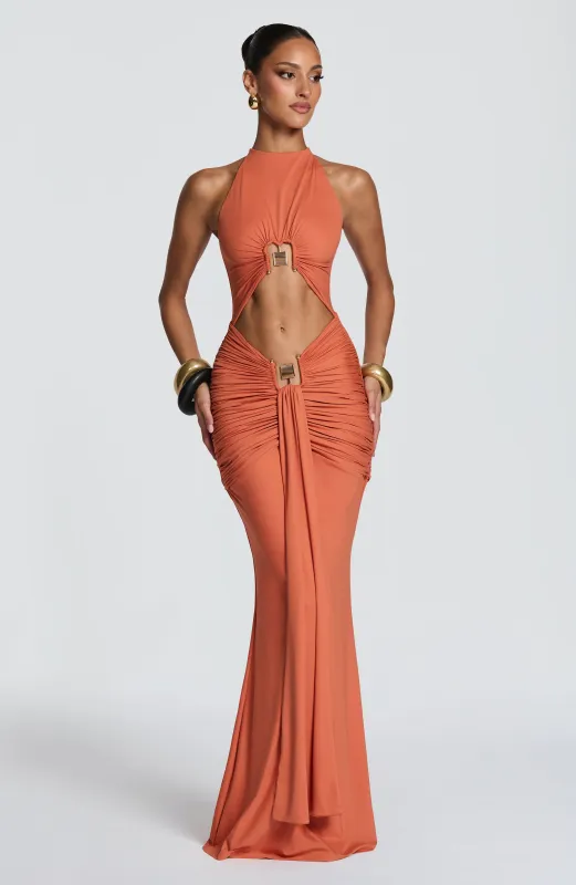 Aesha Maxi Dress - Burnt Orange made by LF