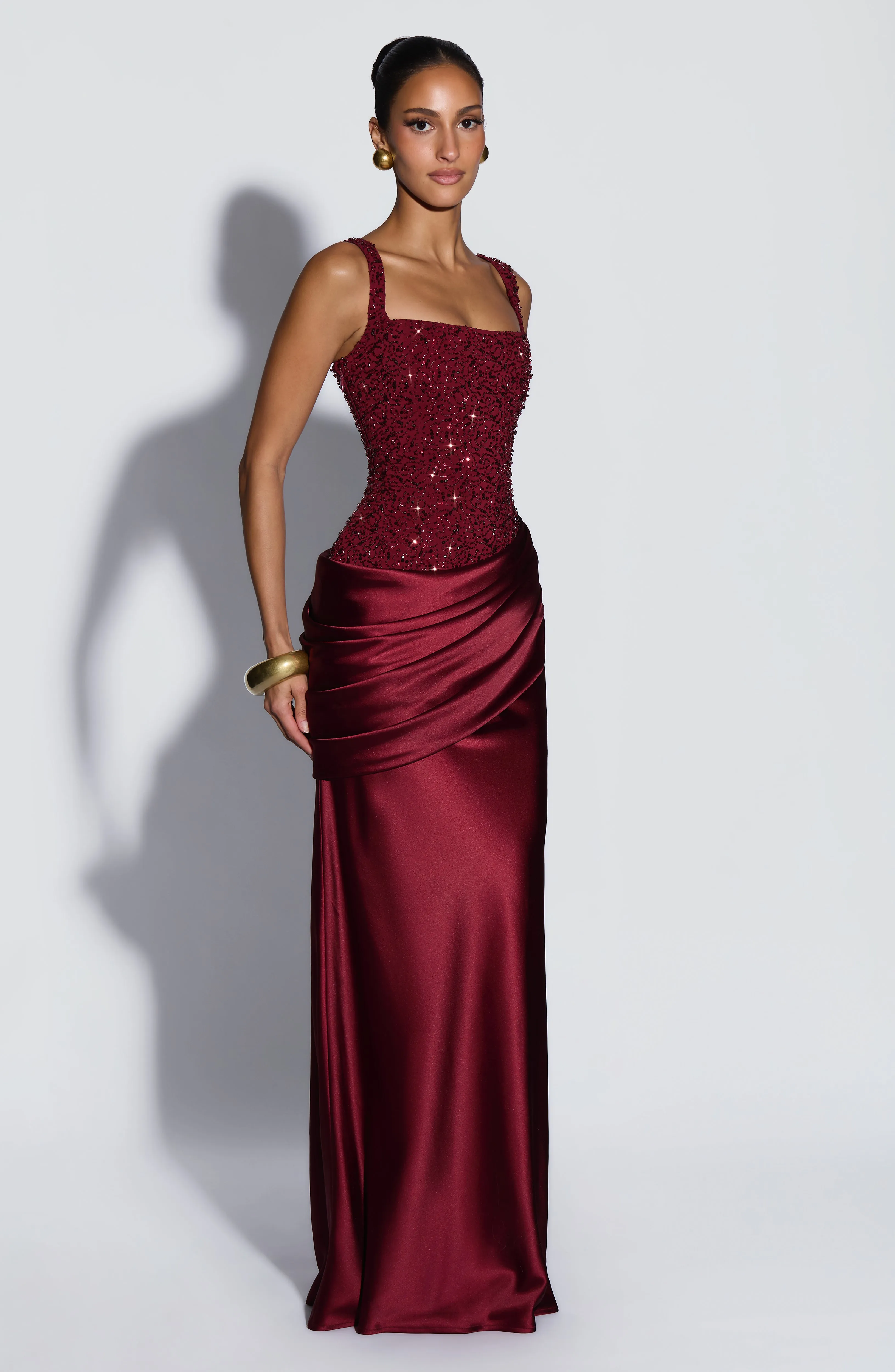 Alexandria Maxi Dress - Burgundy sold by Babyboo Fashion product image thumbnail 4