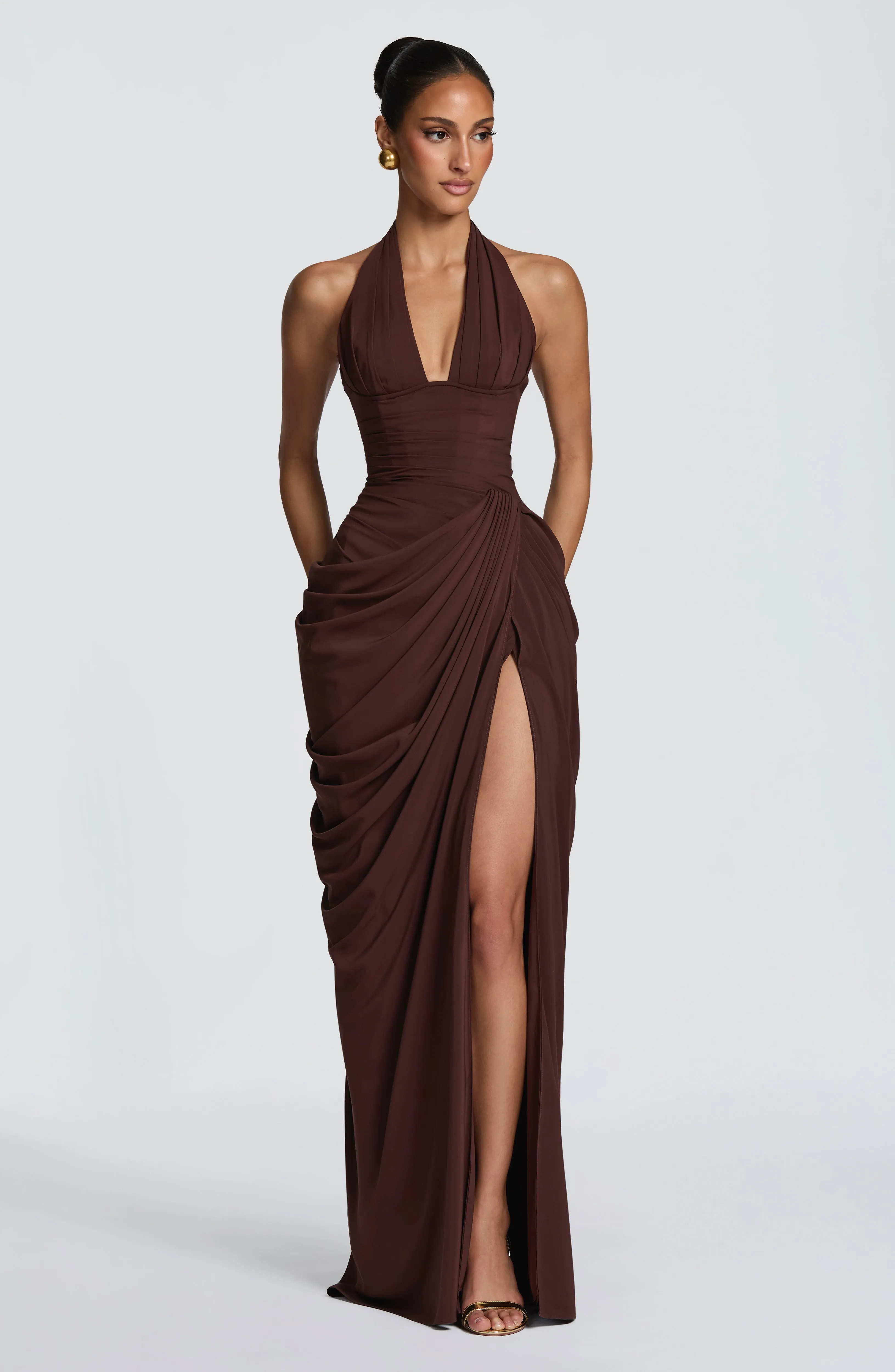 Minette Maxi Dress - Plum Brown sold by Babyboo Fashion product image thumbnail 2