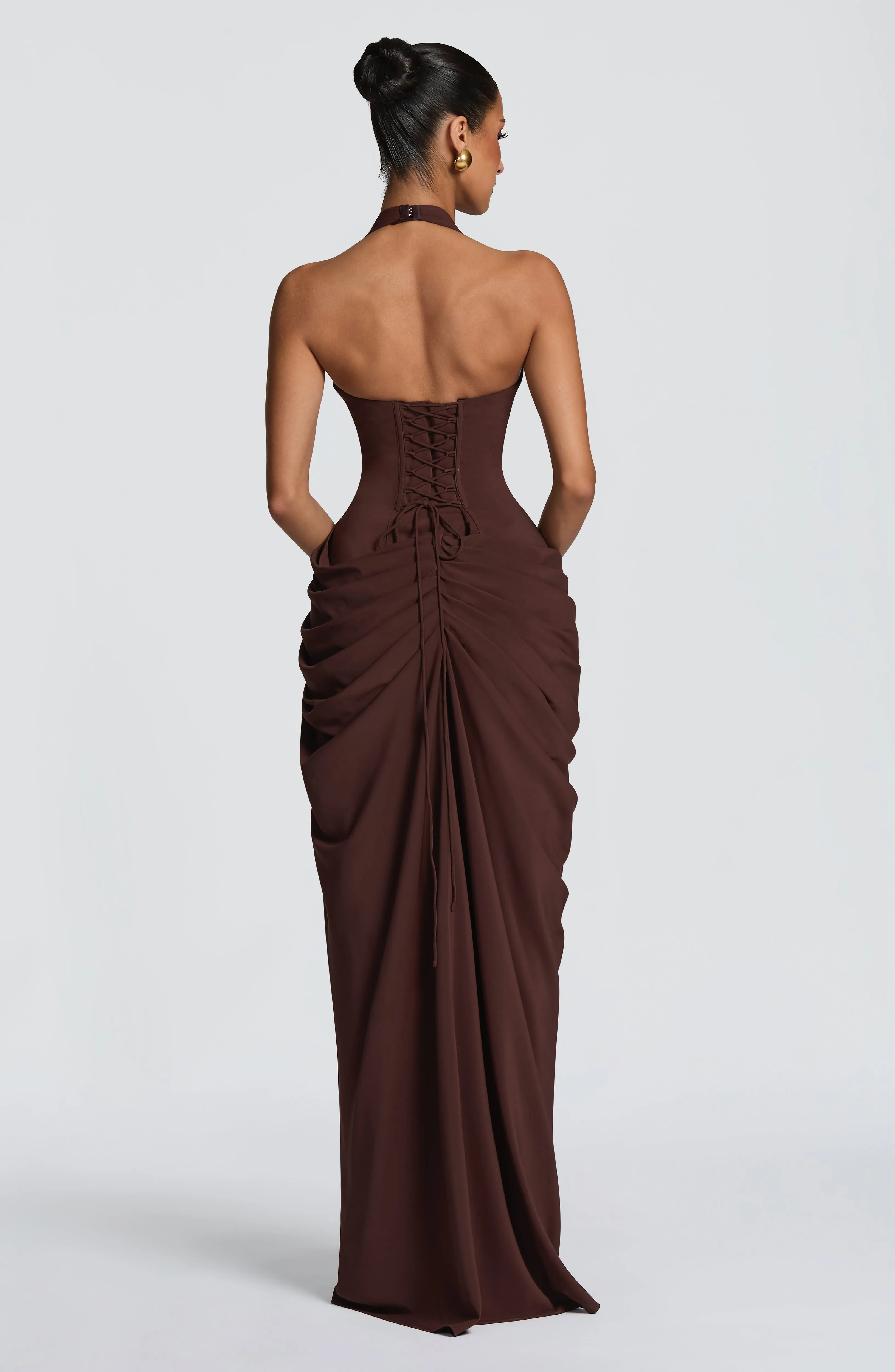 Minette Maxi Dress - Plum Brown sold by Babyboo Fashion product image thumbnail 3