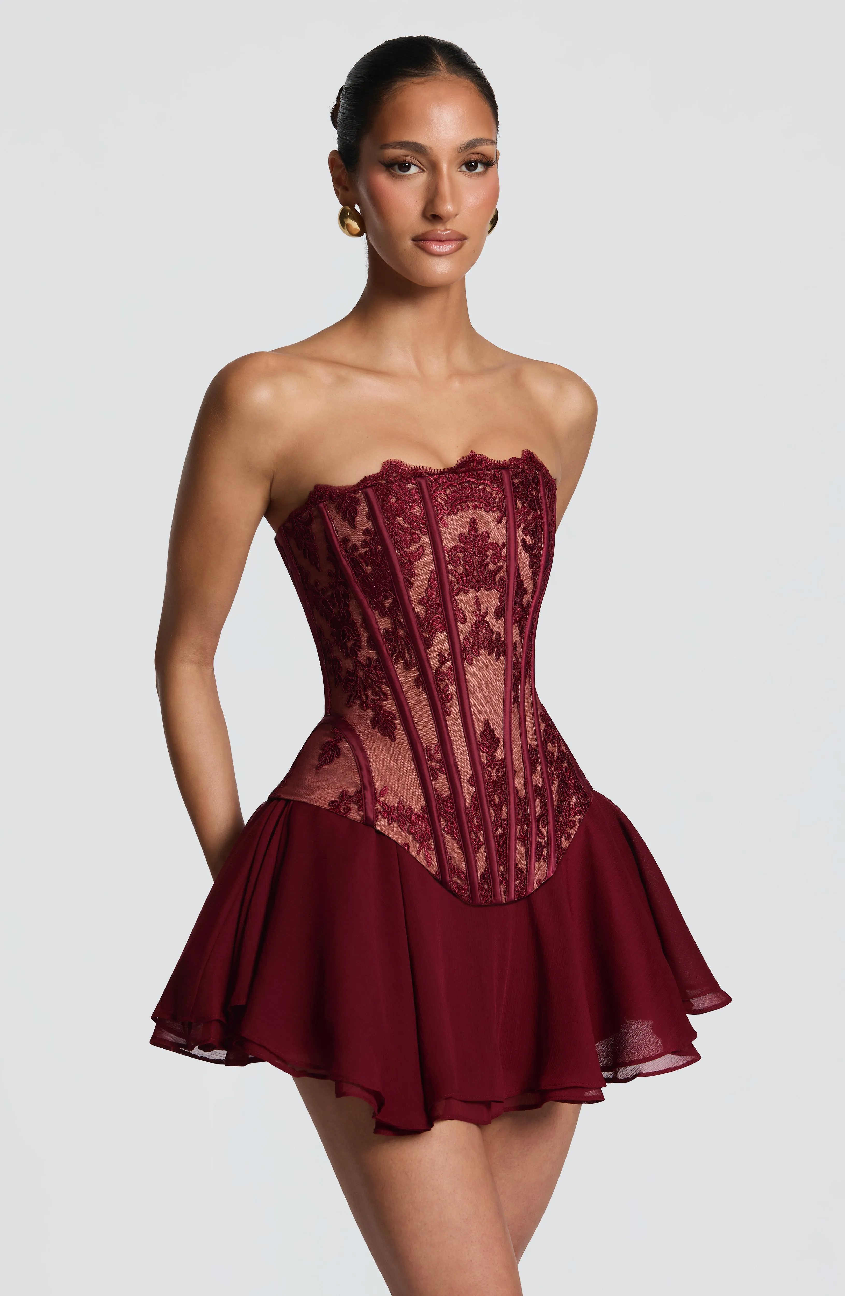 Nara Corset - Burgundy sold by Babyboo Fashion product image thumbnail 3