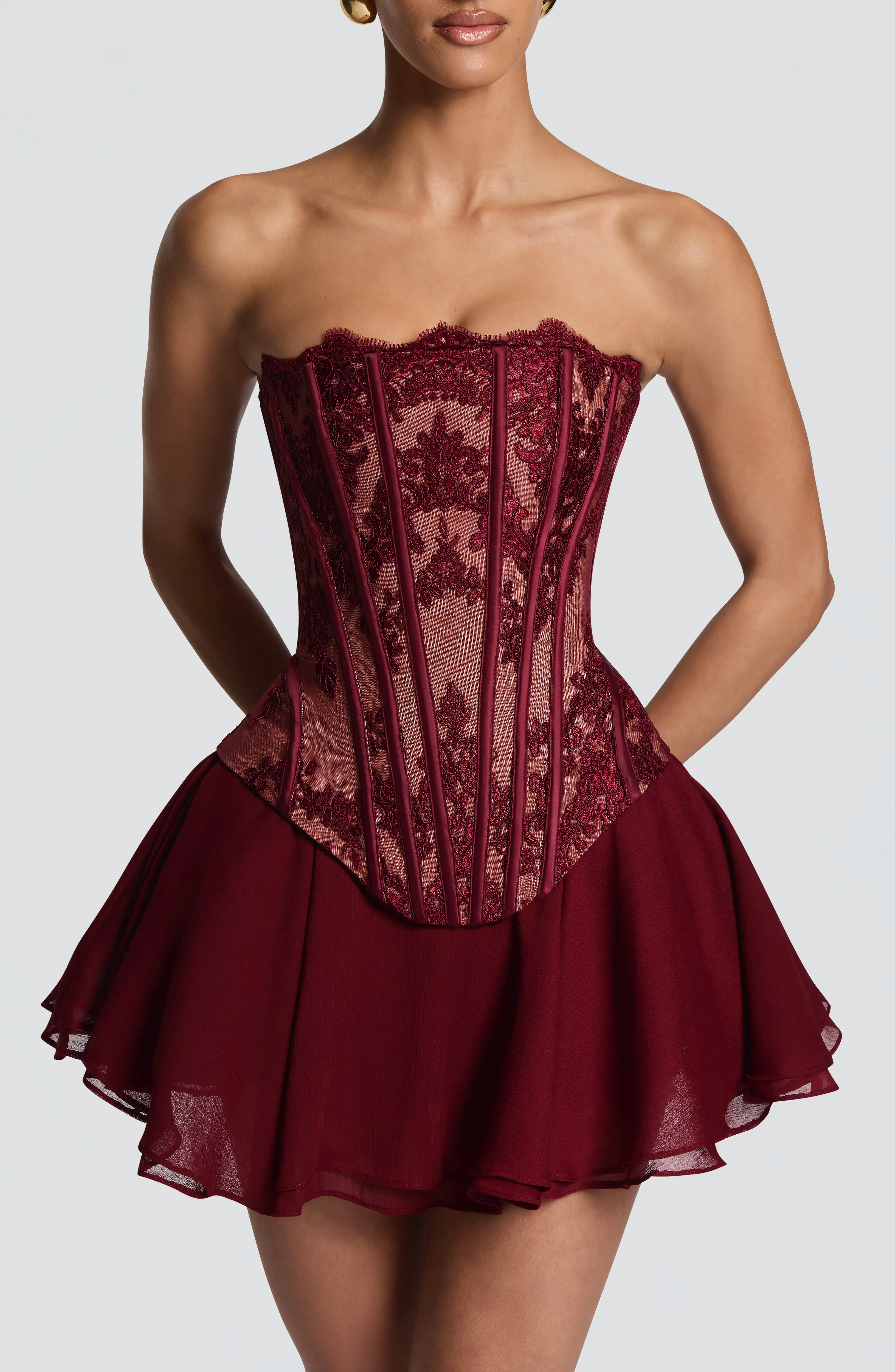 Nara Corset - Burgundy sold by Babyboo Fashion product image thumbnail 4