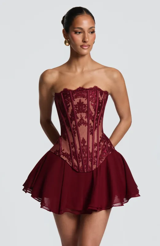 Nara Corset - Burgundy made by LF