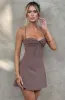 Renee Mini Dress - Chocolate sold by Babyboo Fashion