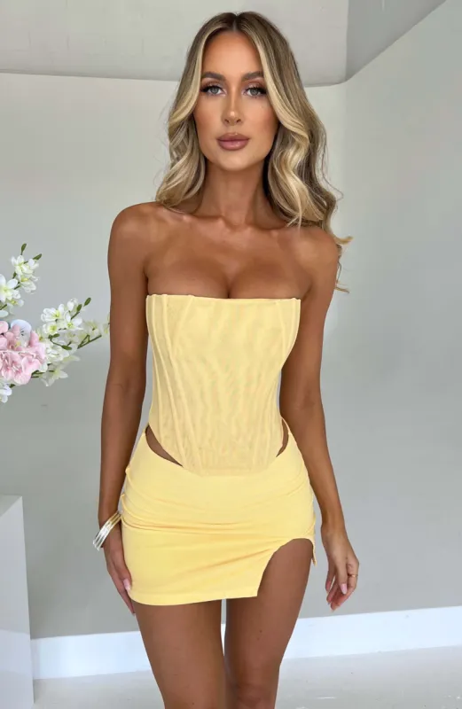 Alina Mini Skirt - Lemon sold by Babyboo Fashion