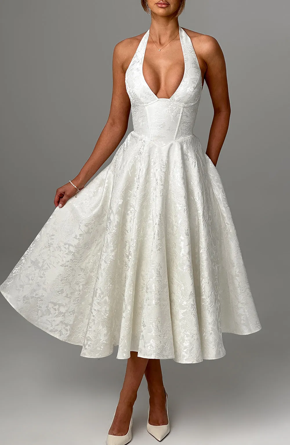 Effie Midi Dress - Ivory sold by Babyboo Fashion product image thumbnail 4