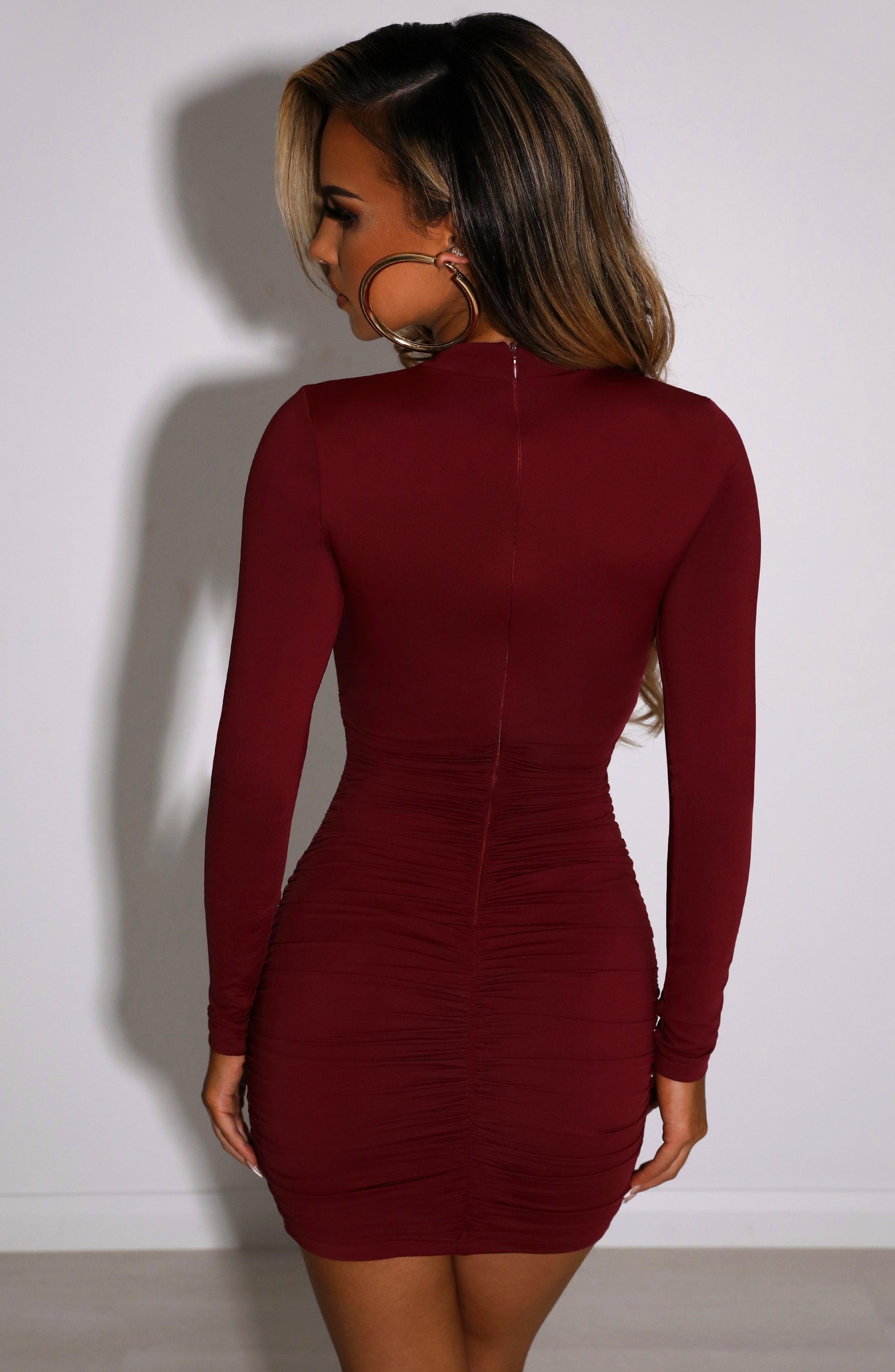 Andrea Mini Dress - Burgundy sold by Babyboo Fashion product image thumbnail 2