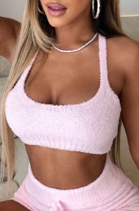 Abby Cozy Crop - Baby Pink sold by Babyboo Fashion