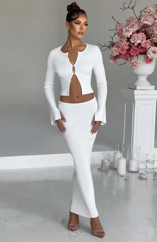 Elia Maxi Skirt - White sold by Babyboo Fashion