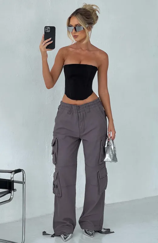 Tinashe Cargo Pants - Charcoal sold by Babyboo Fashion