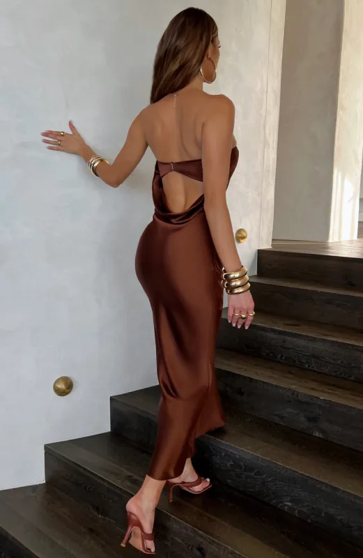 Rheanna Maxi Dress - Chocolate sold by Babyboo Fashion