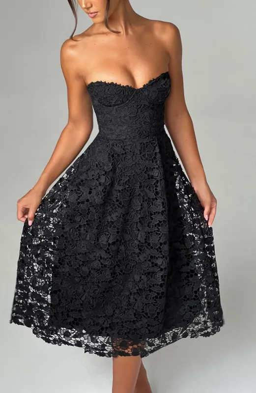 Ishani Midi Dress - Black sold by Babyboo Fashion
