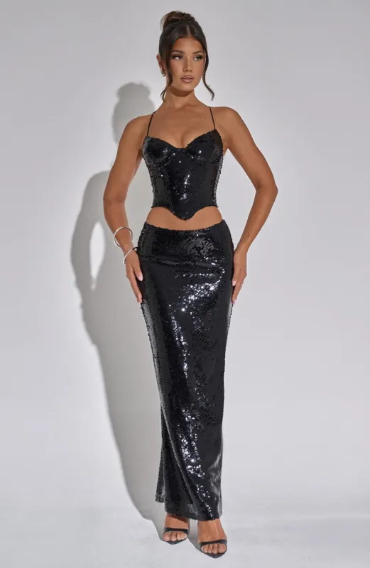 Larisa Maxi Skirt - Black sold by Babyboo Fashion
