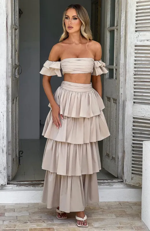 Joy Maxi Skirt - Beige sold by Babyboo Fashion