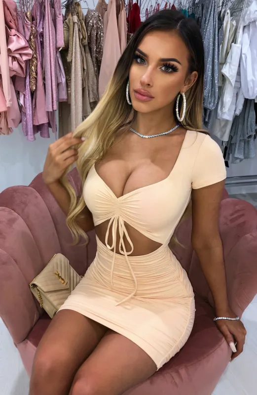 Kiera Mini Dress - Nude sold by Babyboo Fashion