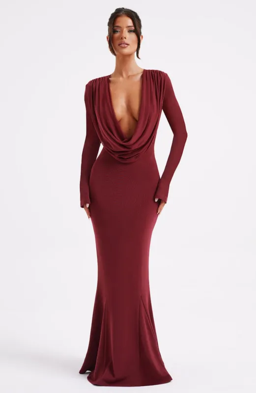 Martina Maxi Dress - Burgundy sold by Babyboo Fashion
