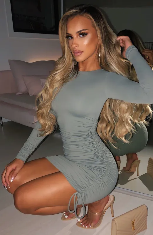 Essence Mini Dress - Khaki sold by Babyboo Fashion
